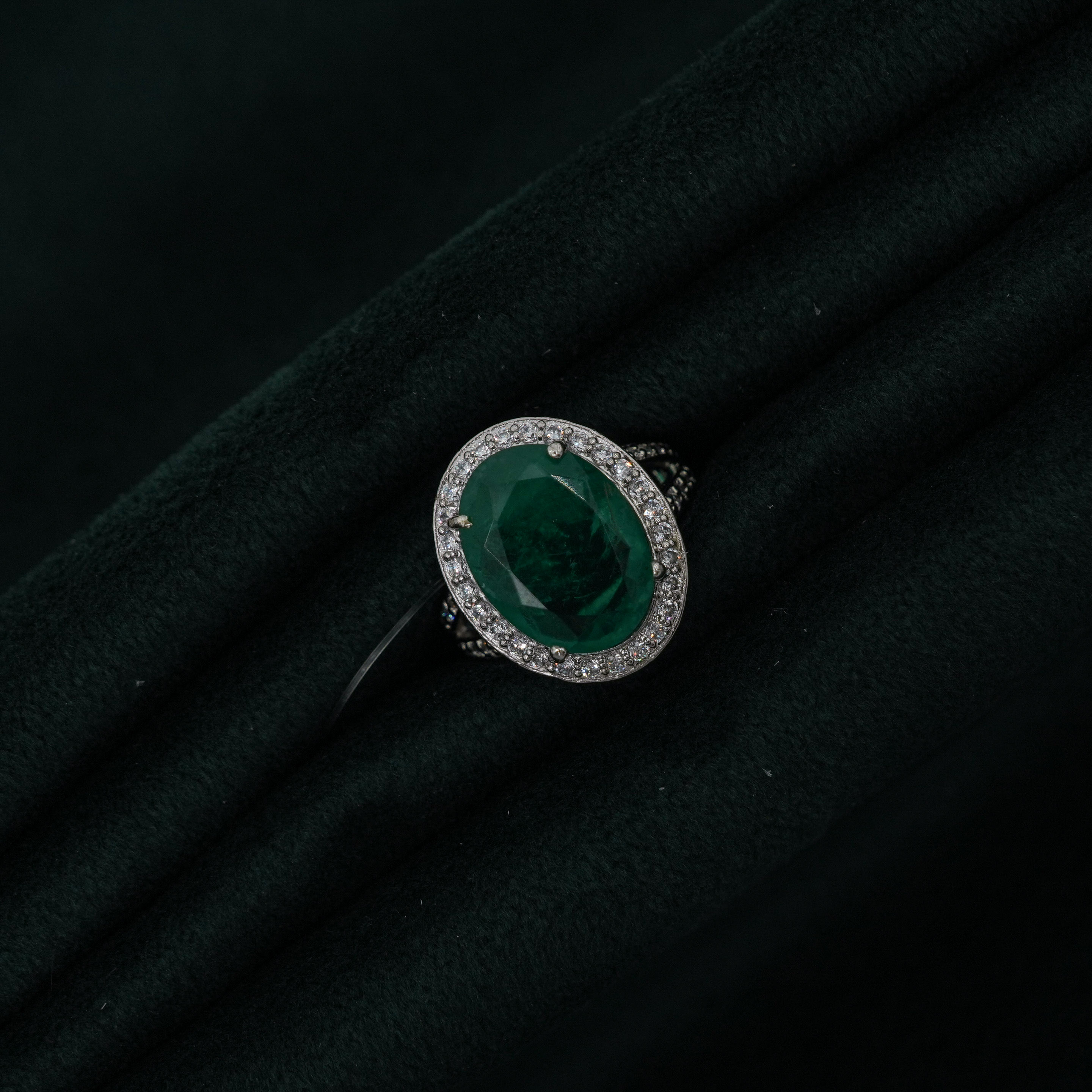 Silver Emerald Ring