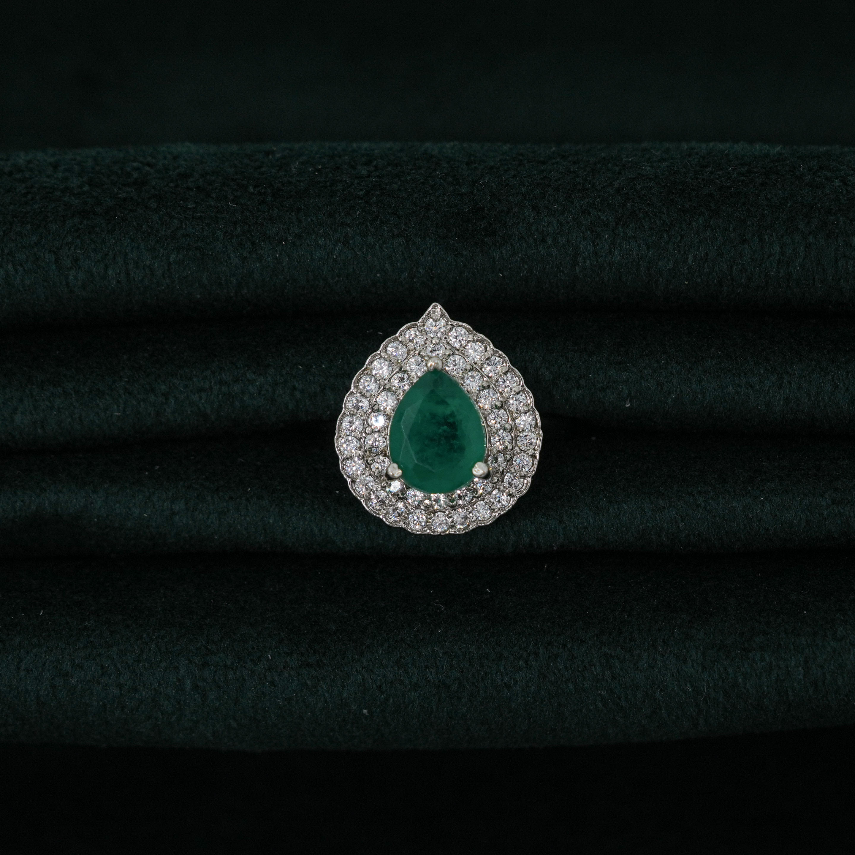 Silver Emerald Earring