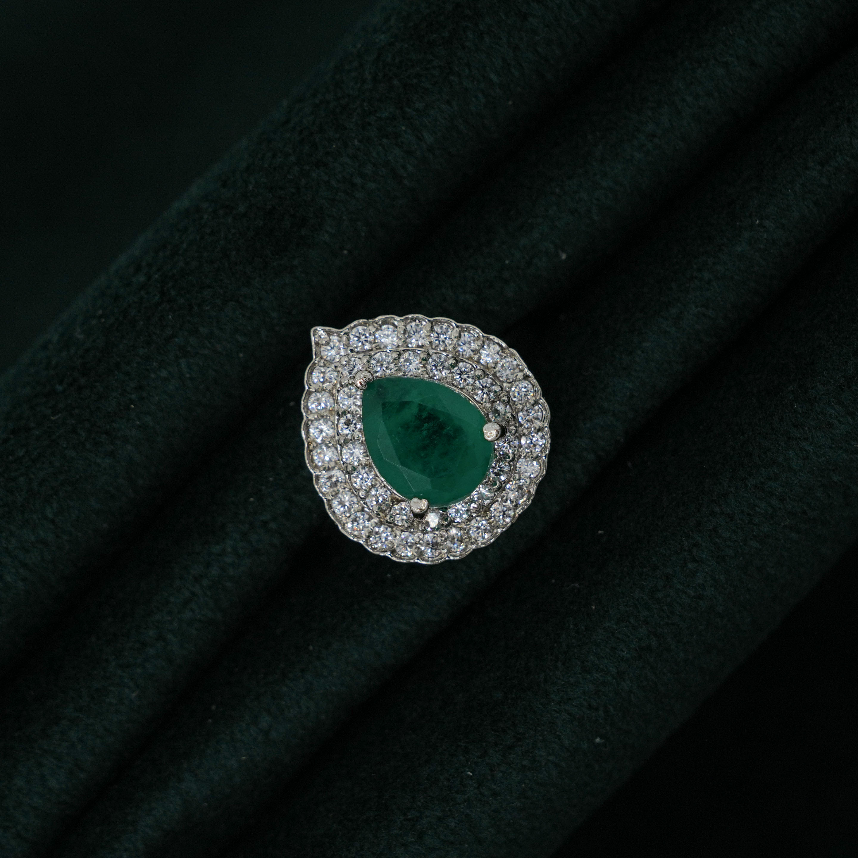 Silver Emerald Earring