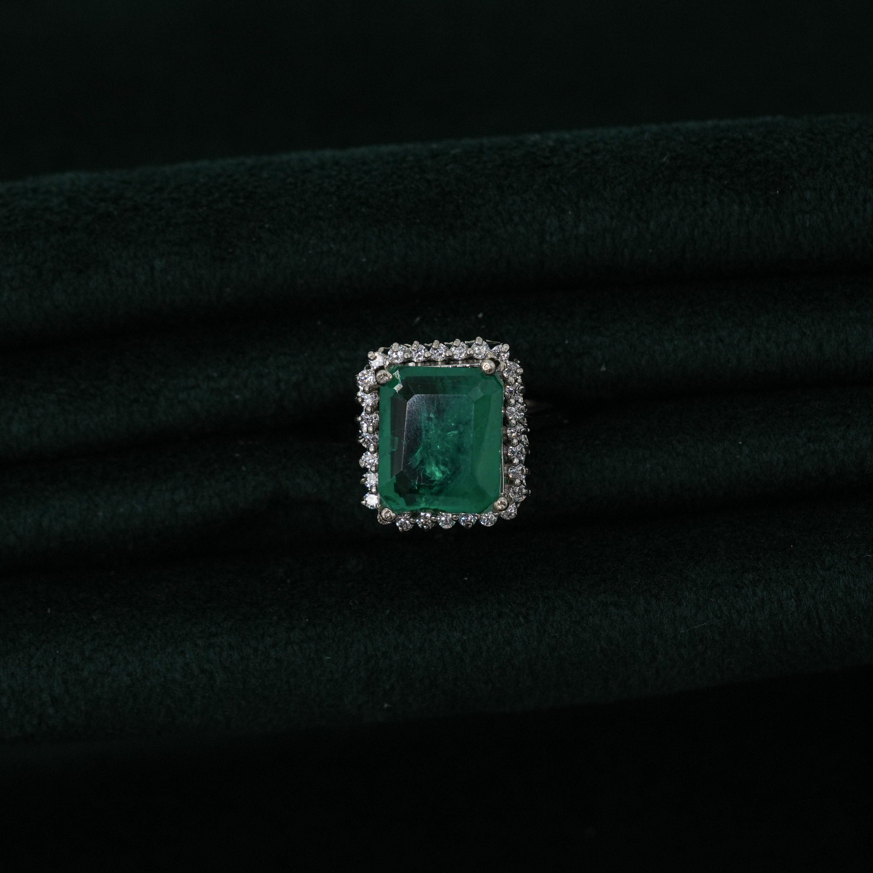 Silver Emerald Ring