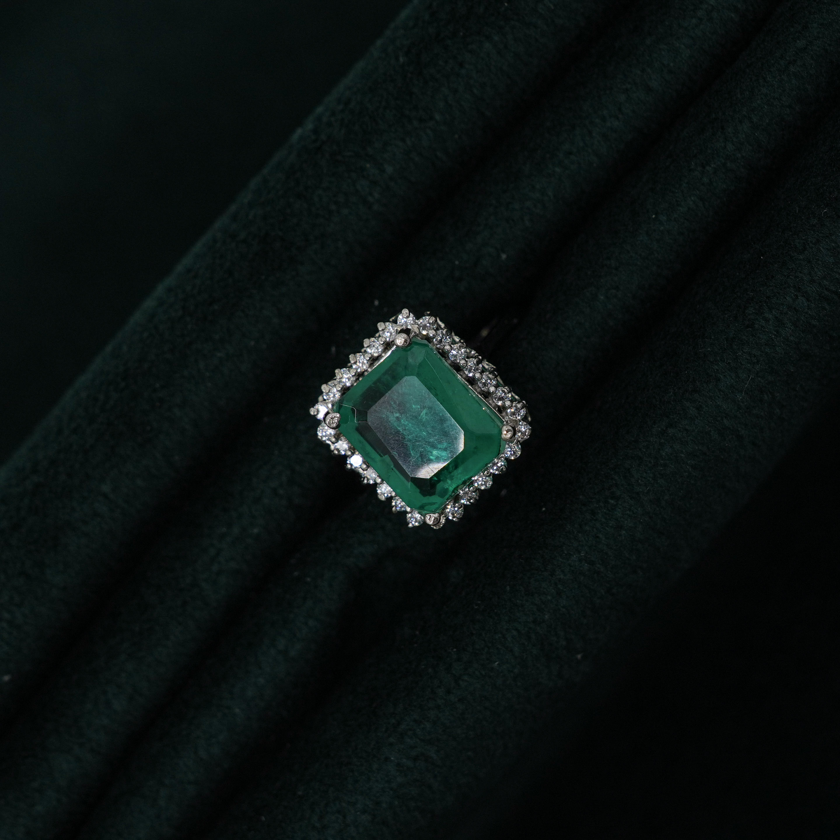 Silver Emerald Ring