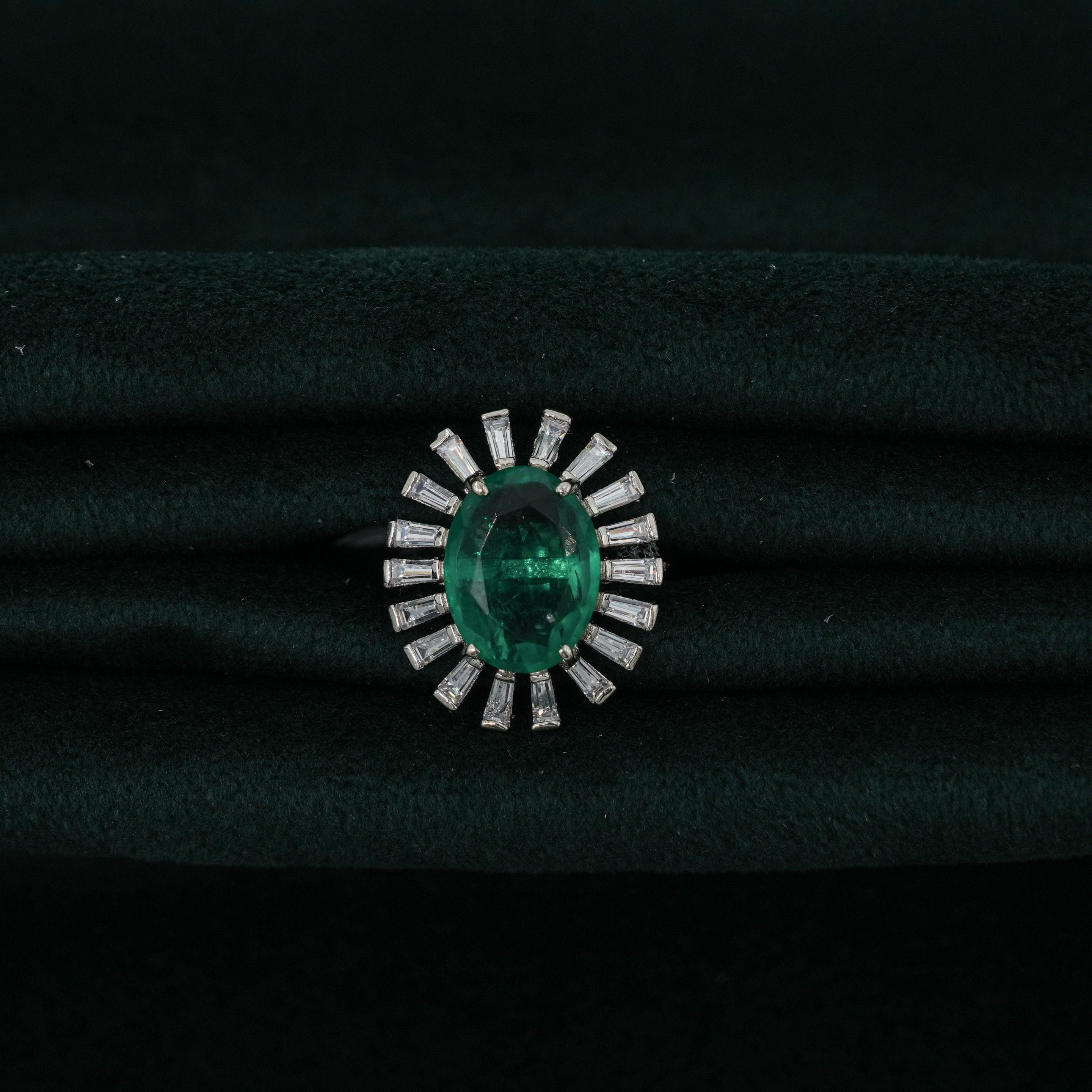 Silver Emerald Ring