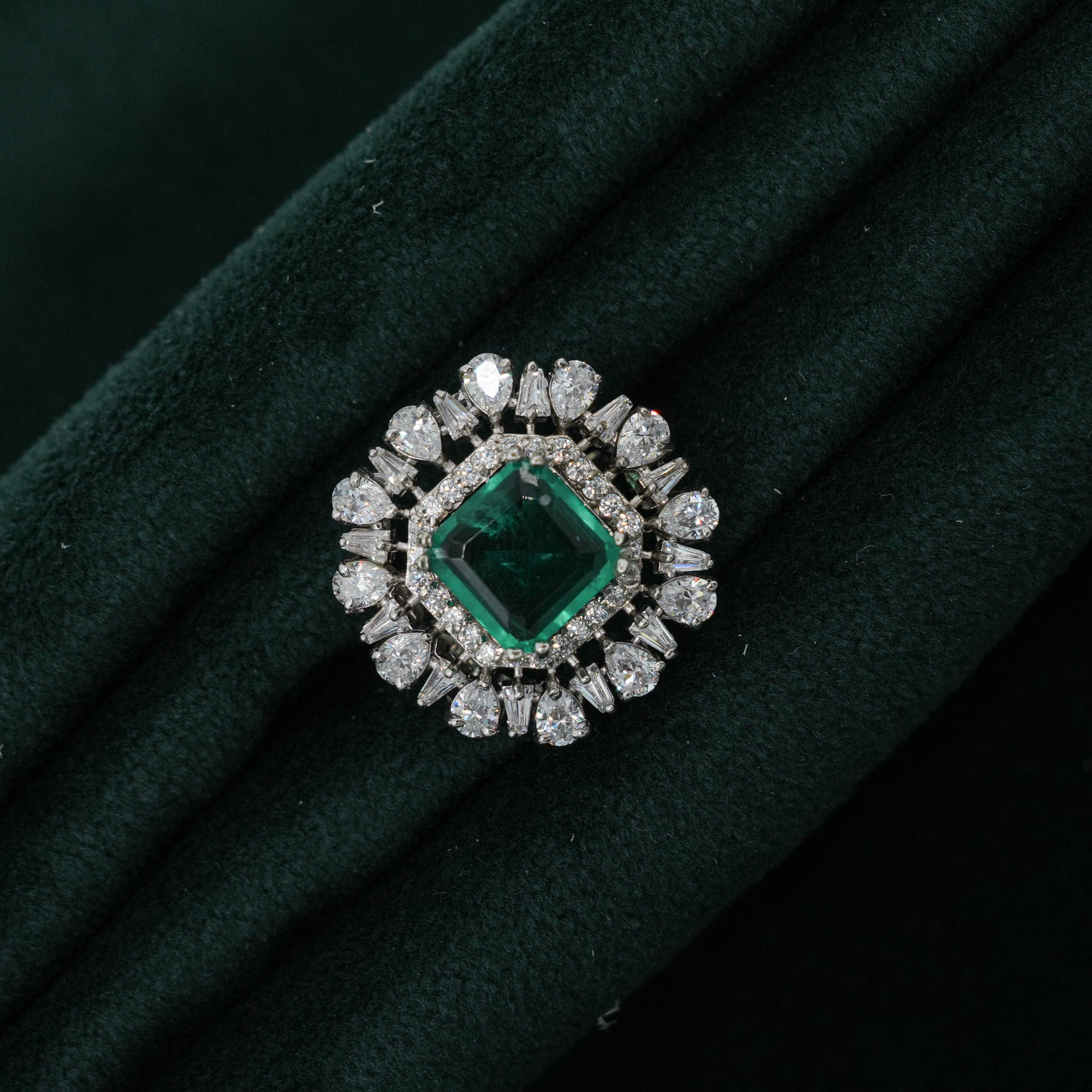 Silver Emerald Ring