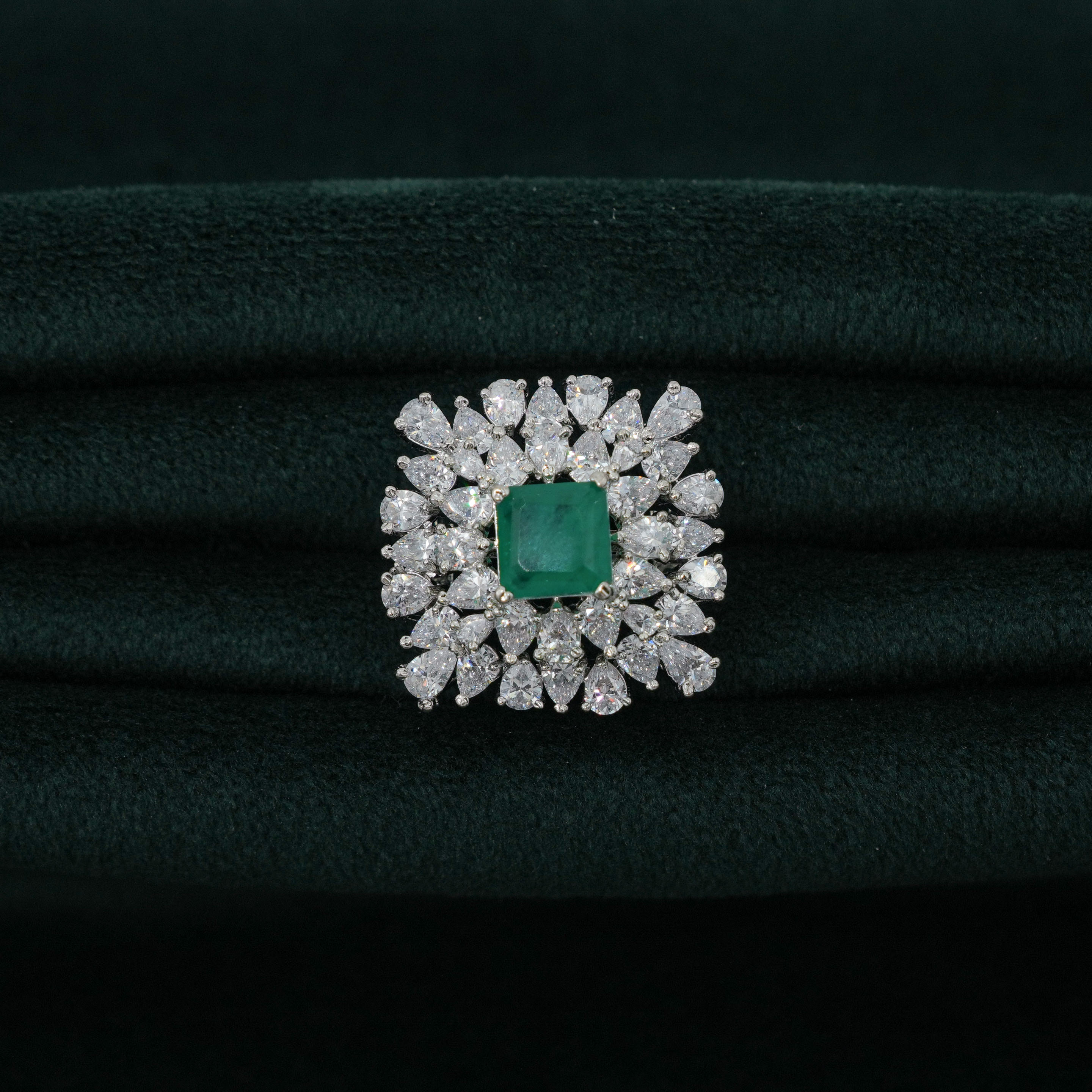 Silver Emerald Ring