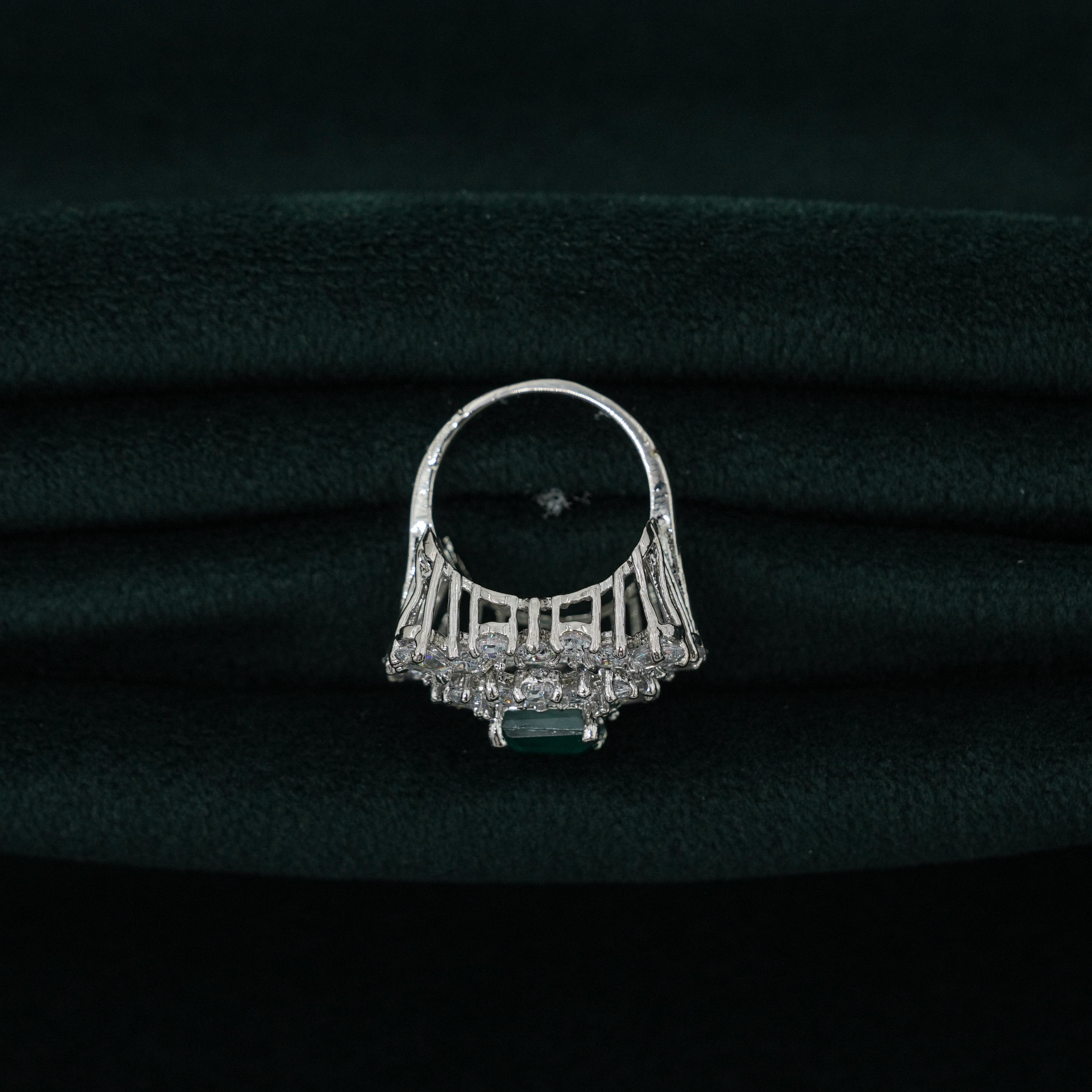 Silver Emerald Ring