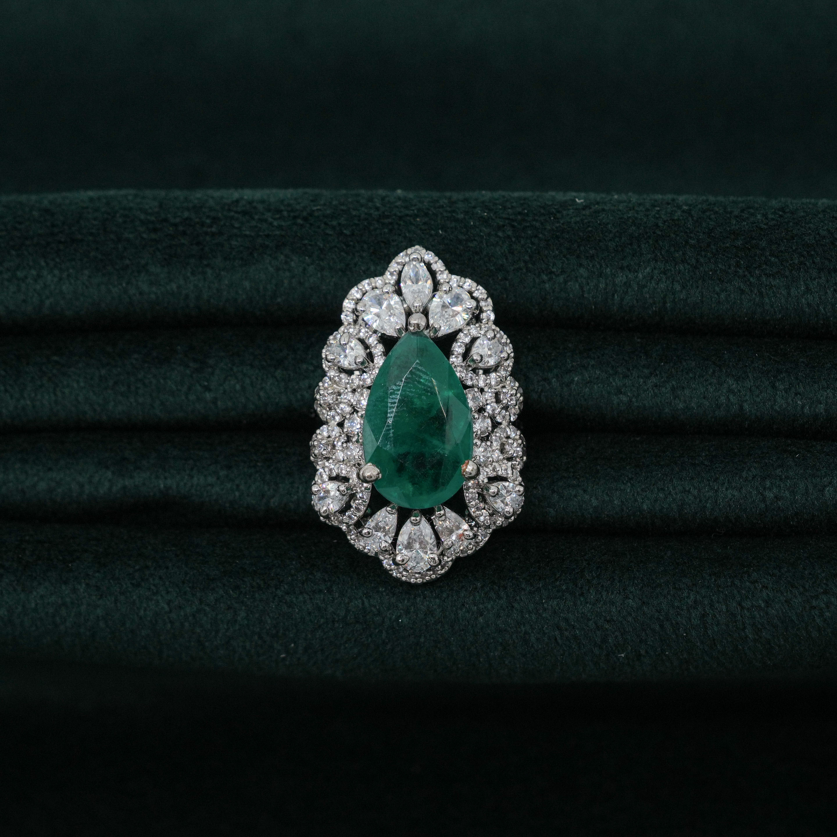 Silver Emerald Ring