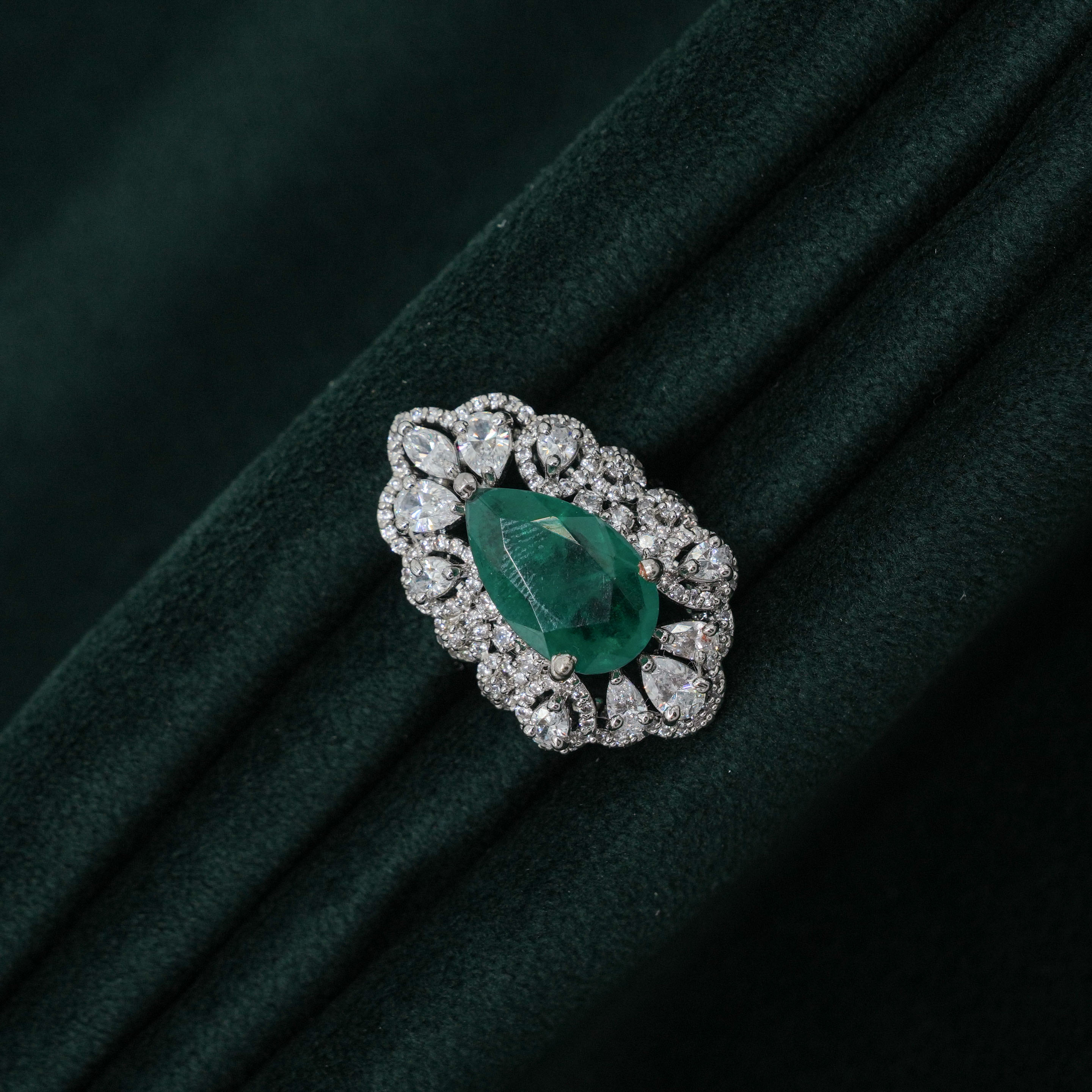Silver Emerald Ring