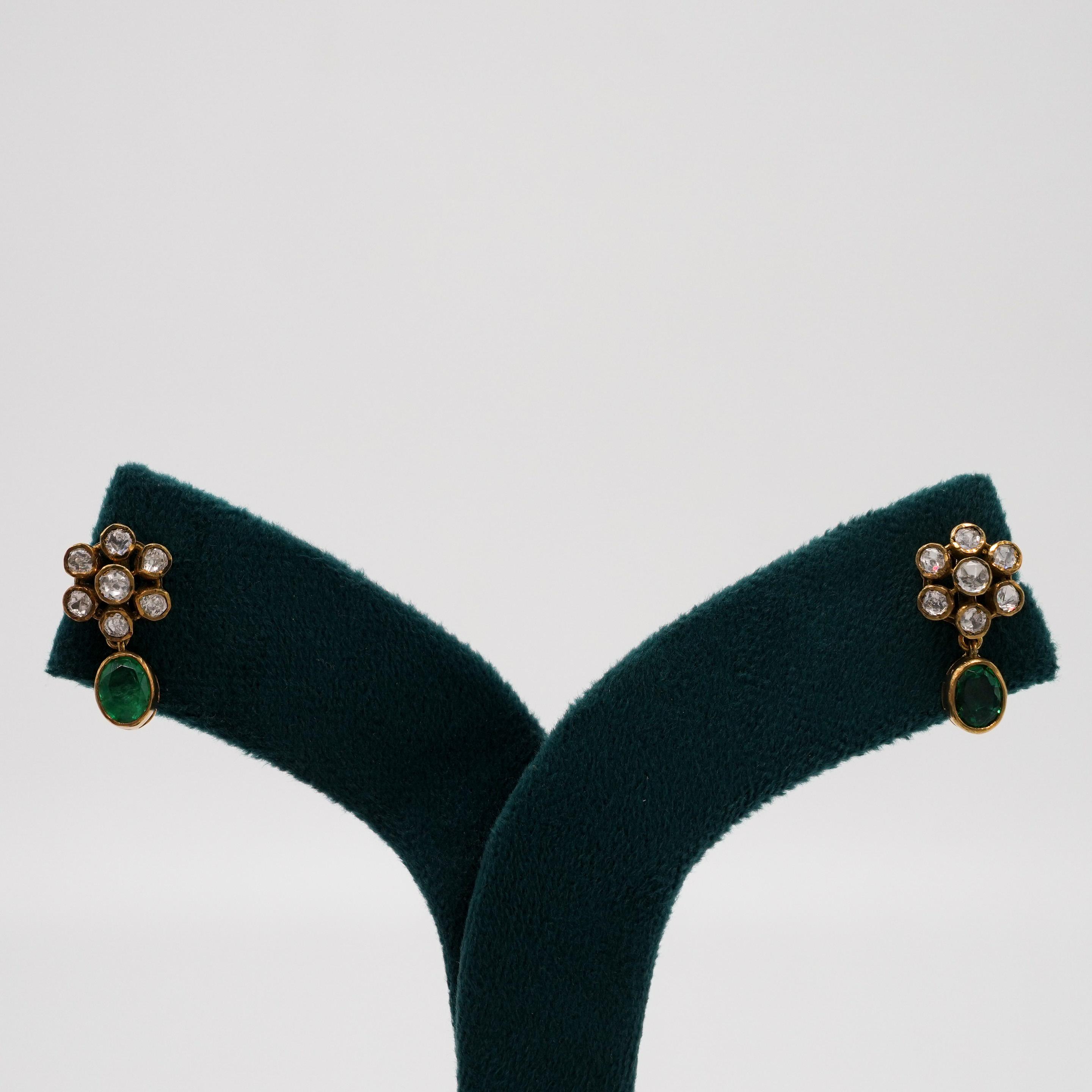 Silver Emerald Earrings