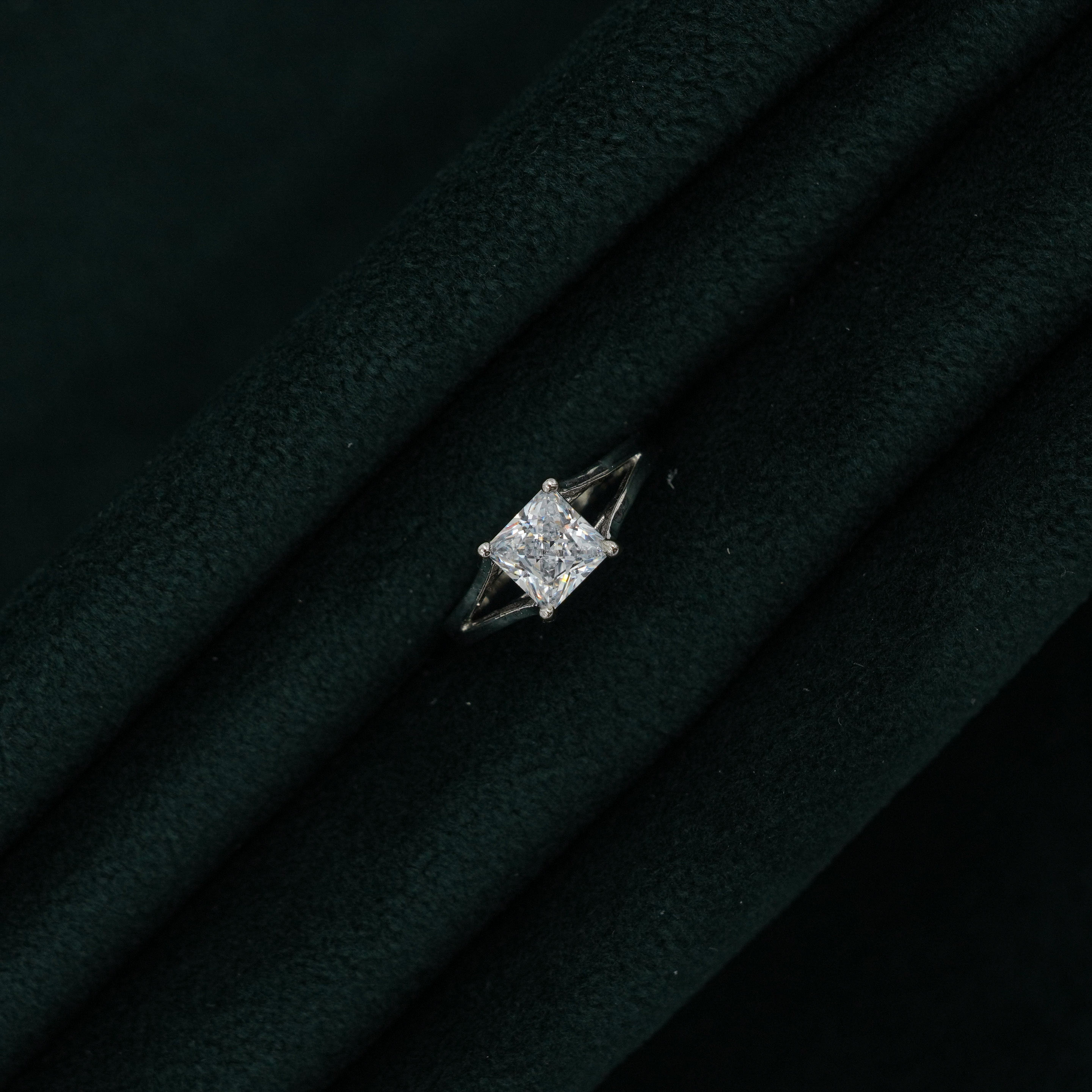 Silver Square Ring