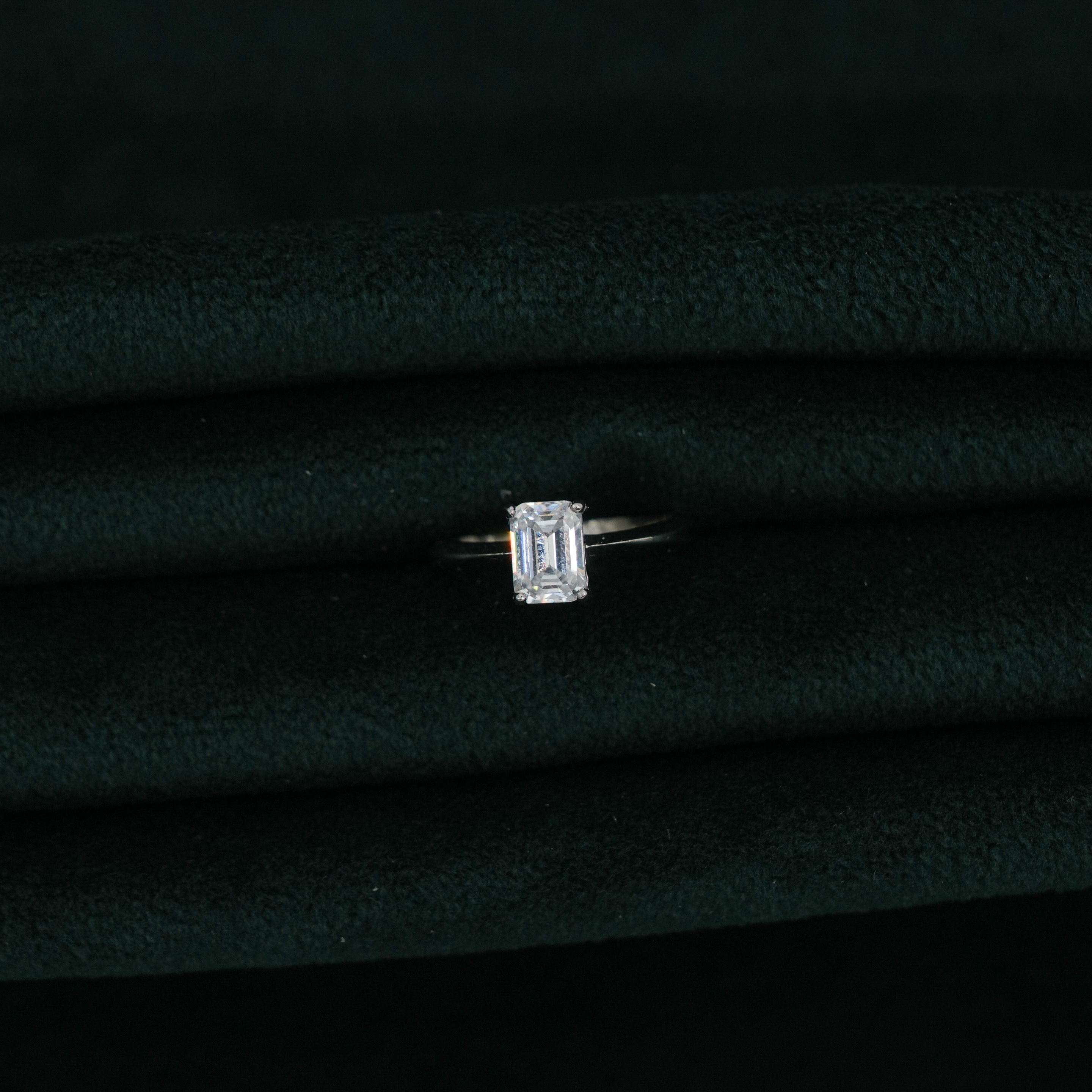 Silver Emerald Ring