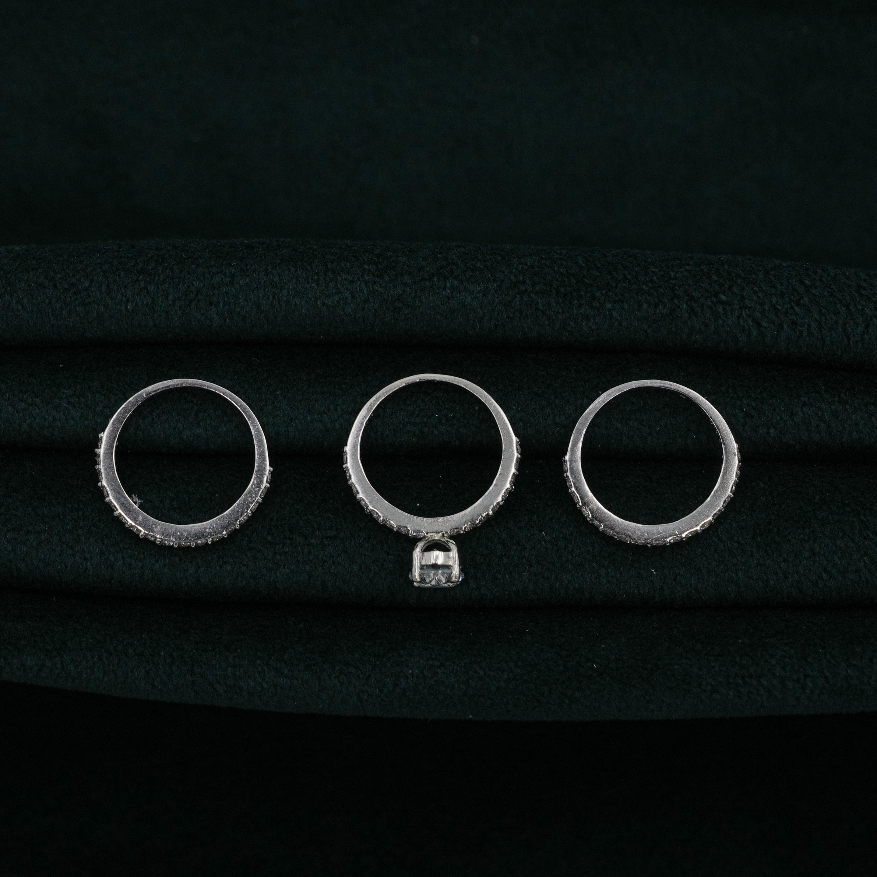 Silver Diamond Stack Rings