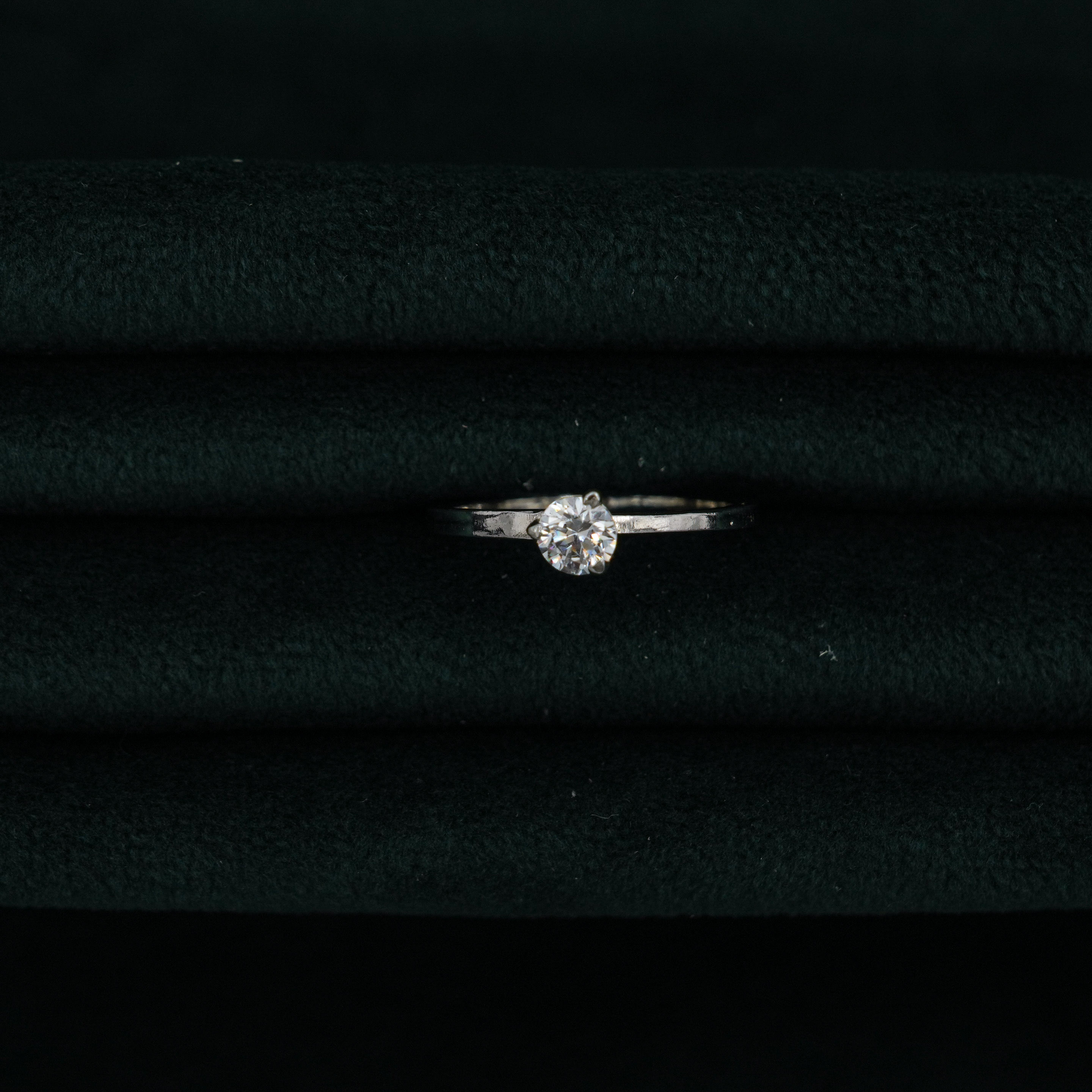 Silver Solitaire Ring