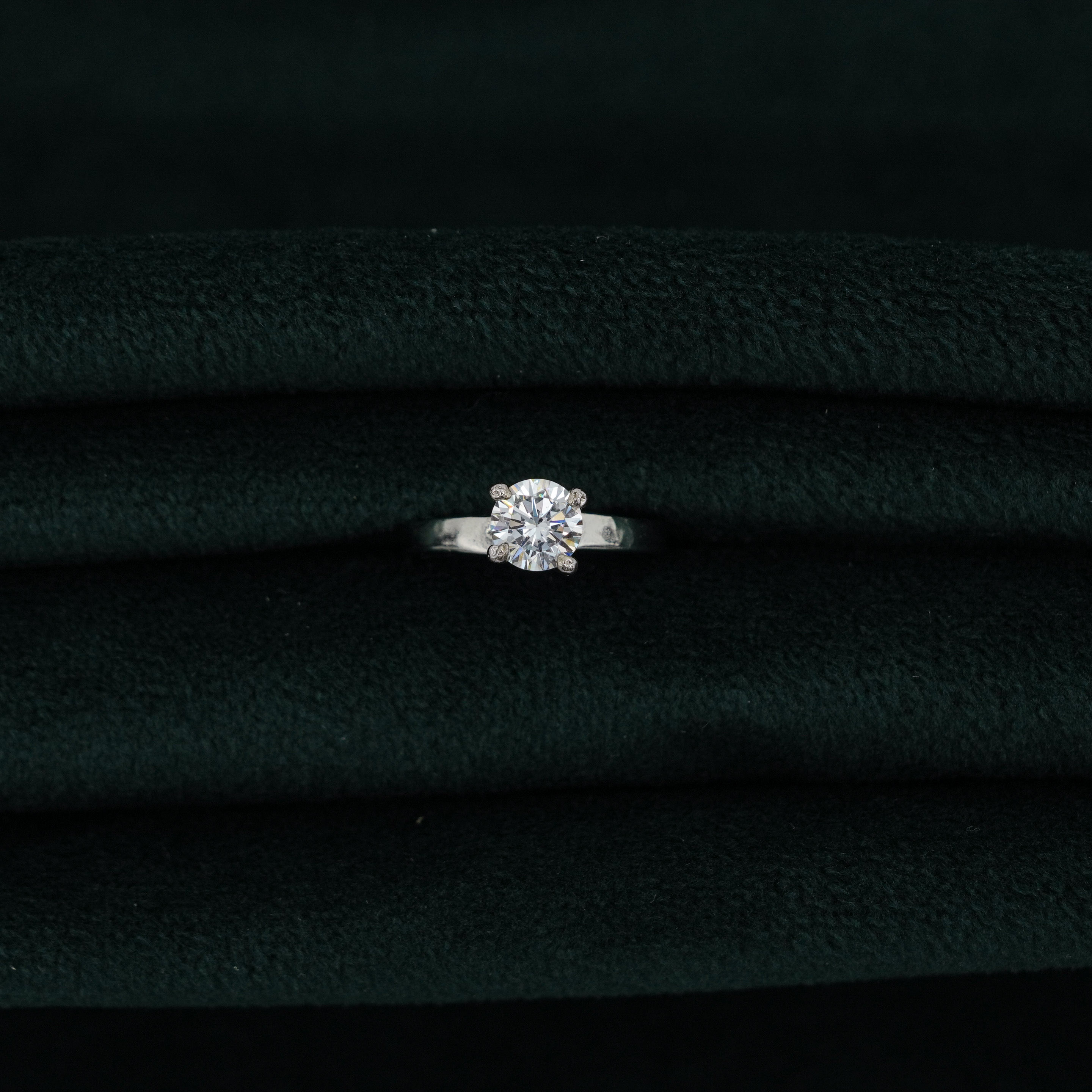 Silver Solitaire Ring