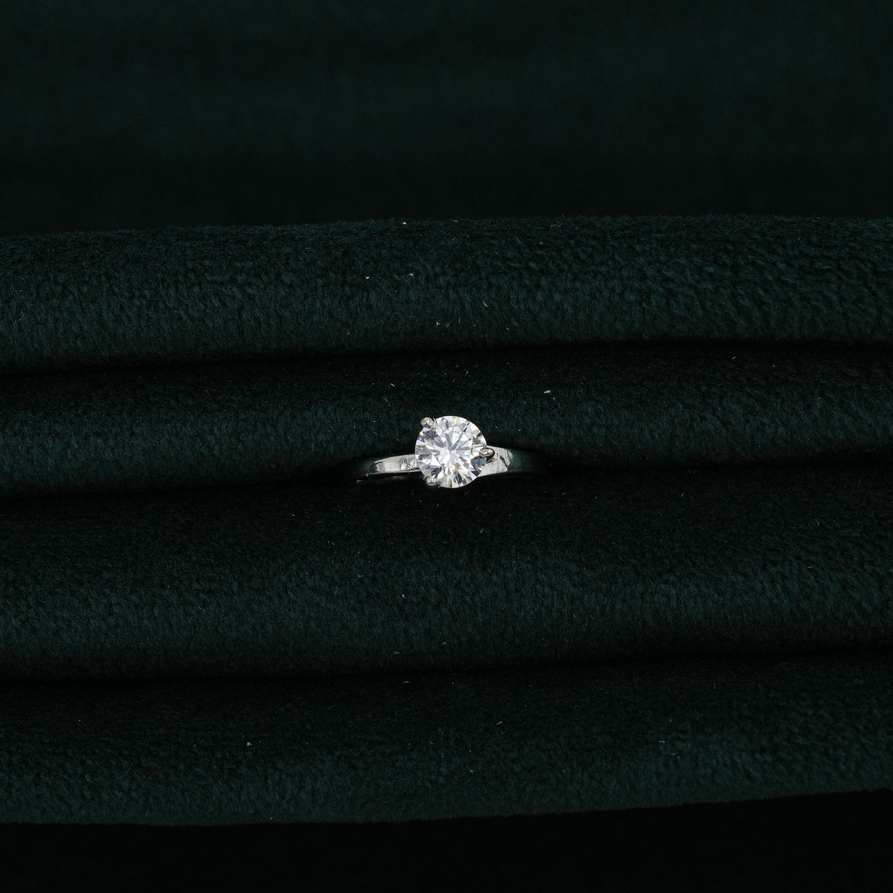 Silver Solitaire Ring