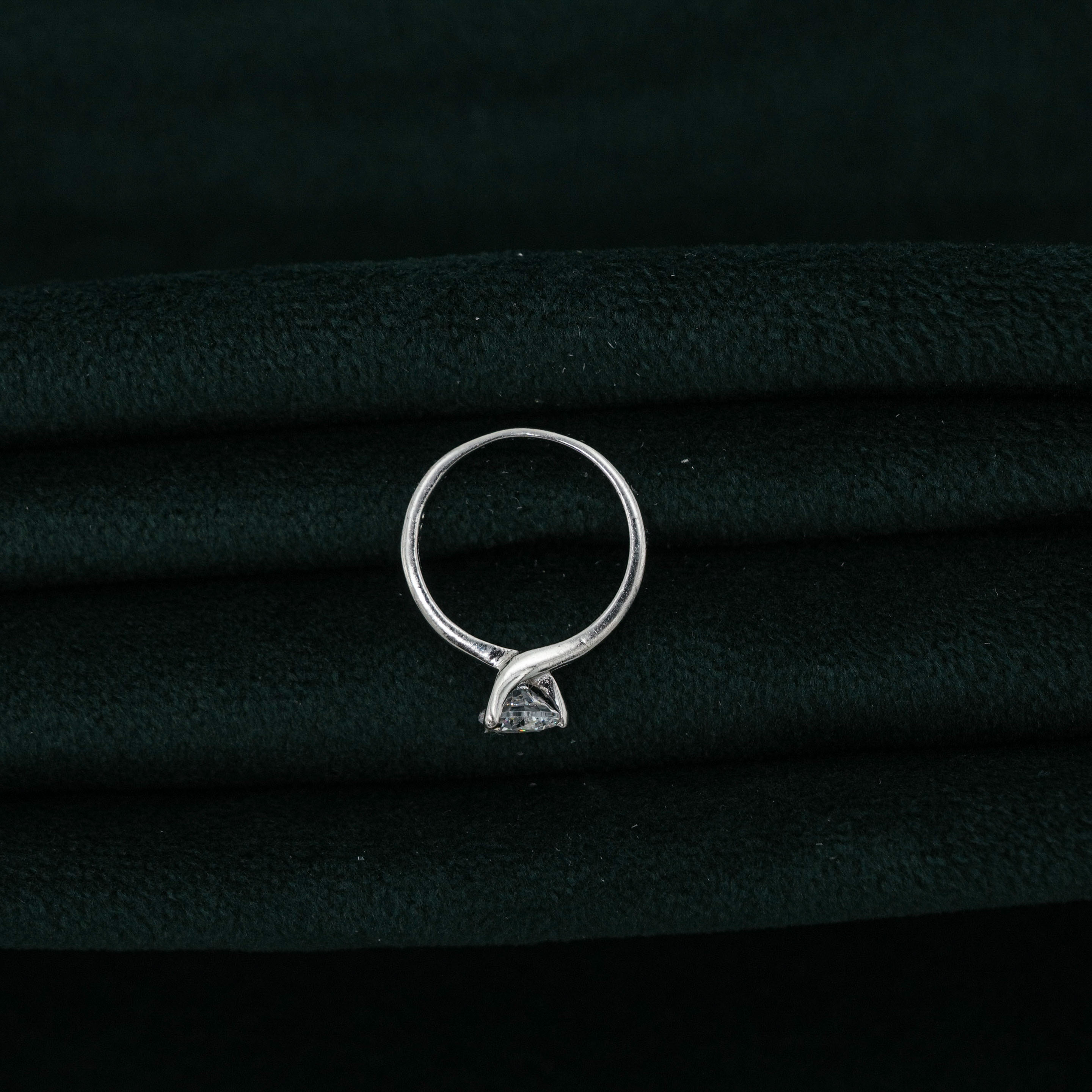 Silver Solitaire Ring