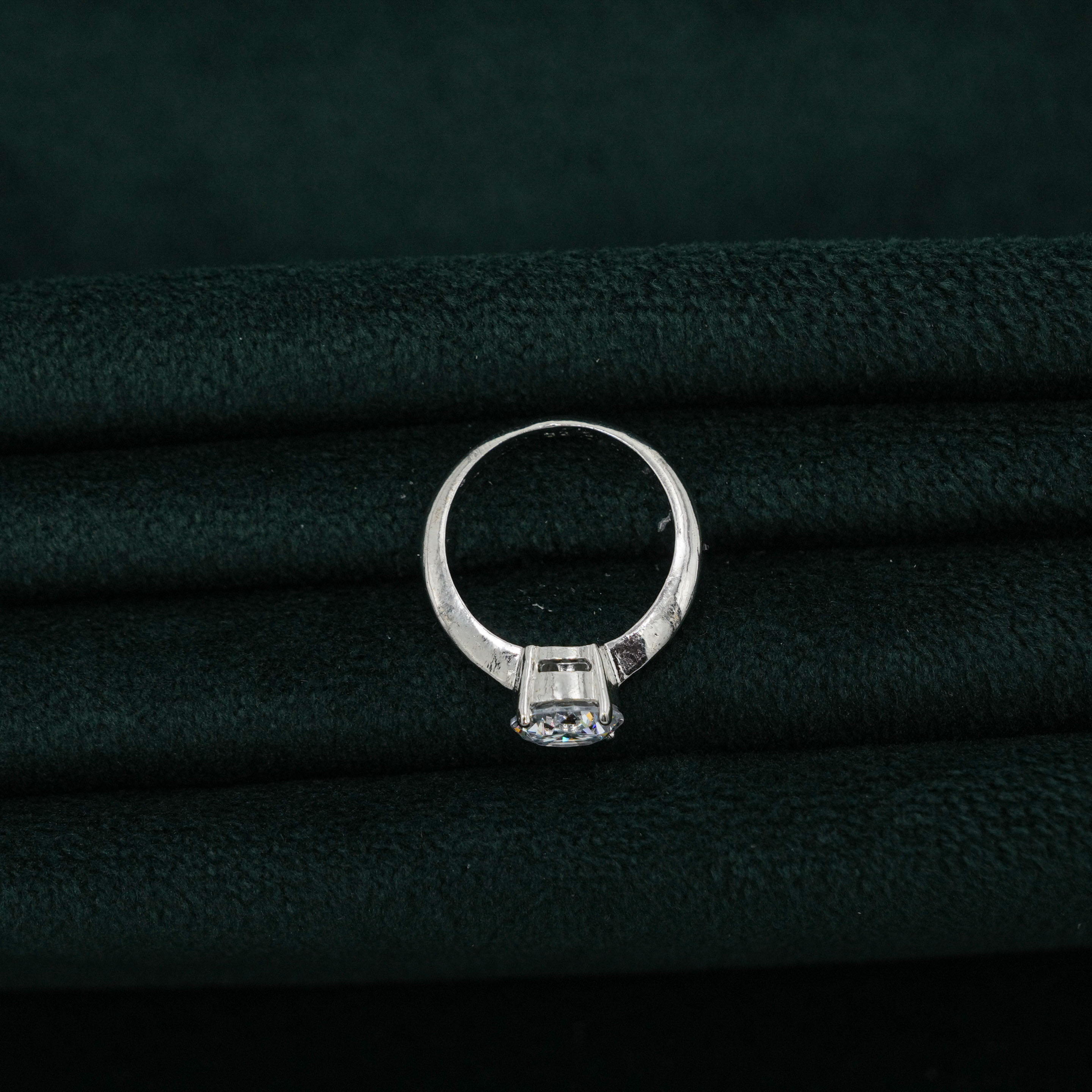 Silver Solitaire Ring