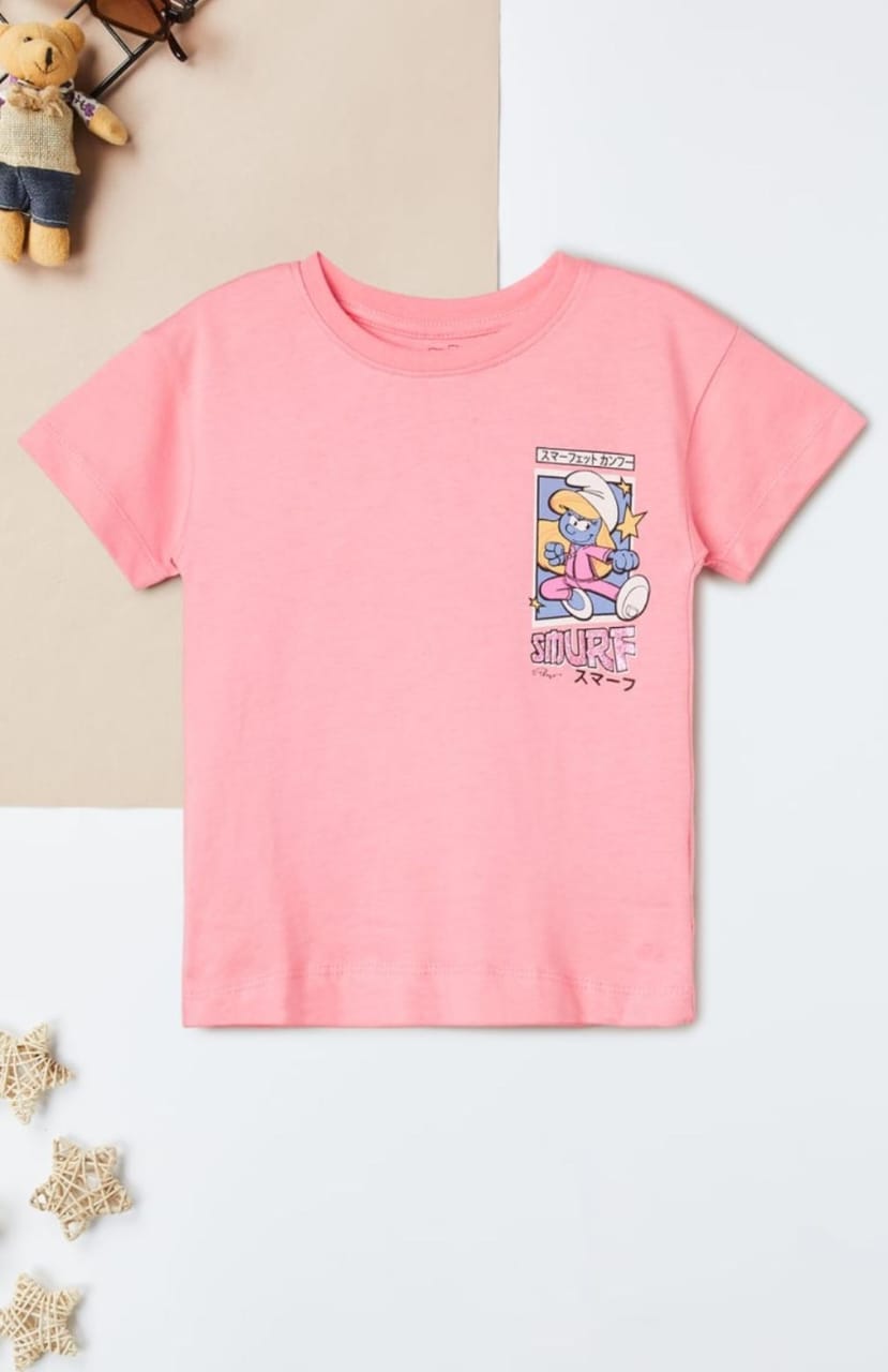 Urban Attic - Pink Colour Round Neck T shirt