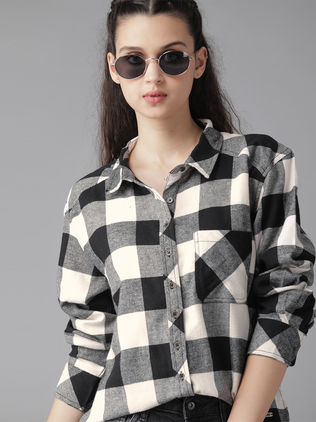 Urban Attic - Roadster Black And White Checks Shirt