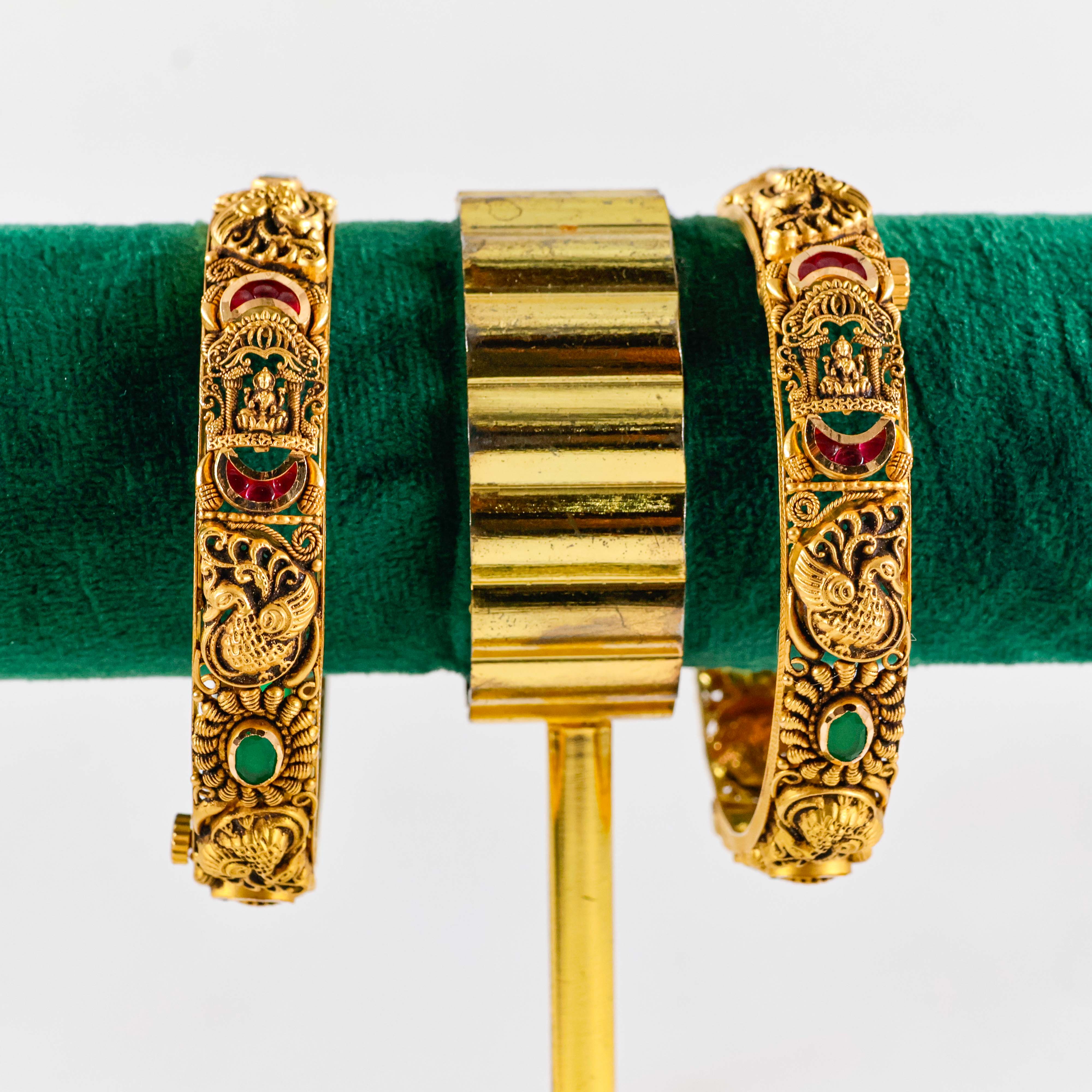 Varahi Jewels - Antique Finish Gold Bangles
