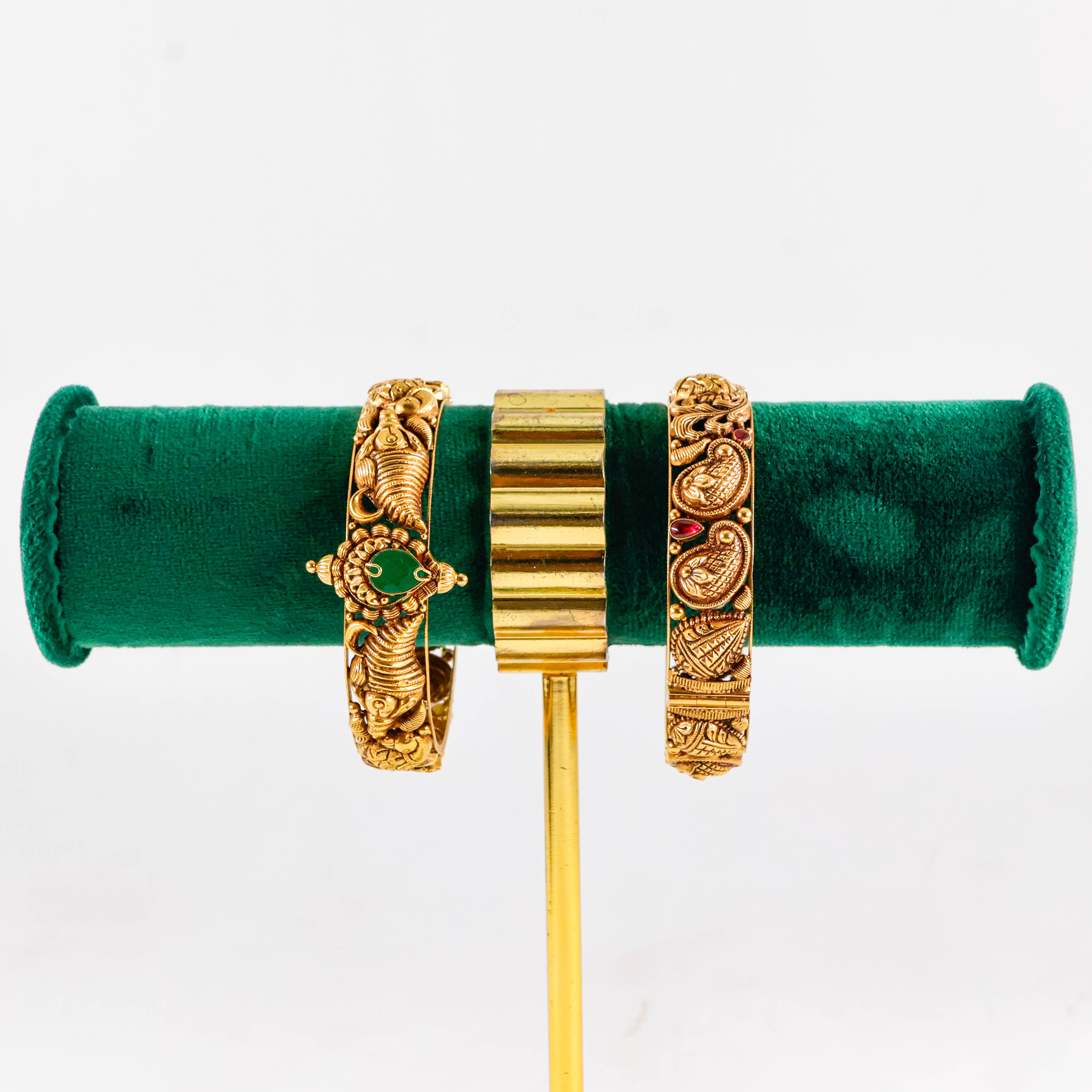 Varahi Jewels - Gold Bangle With Antique Finish