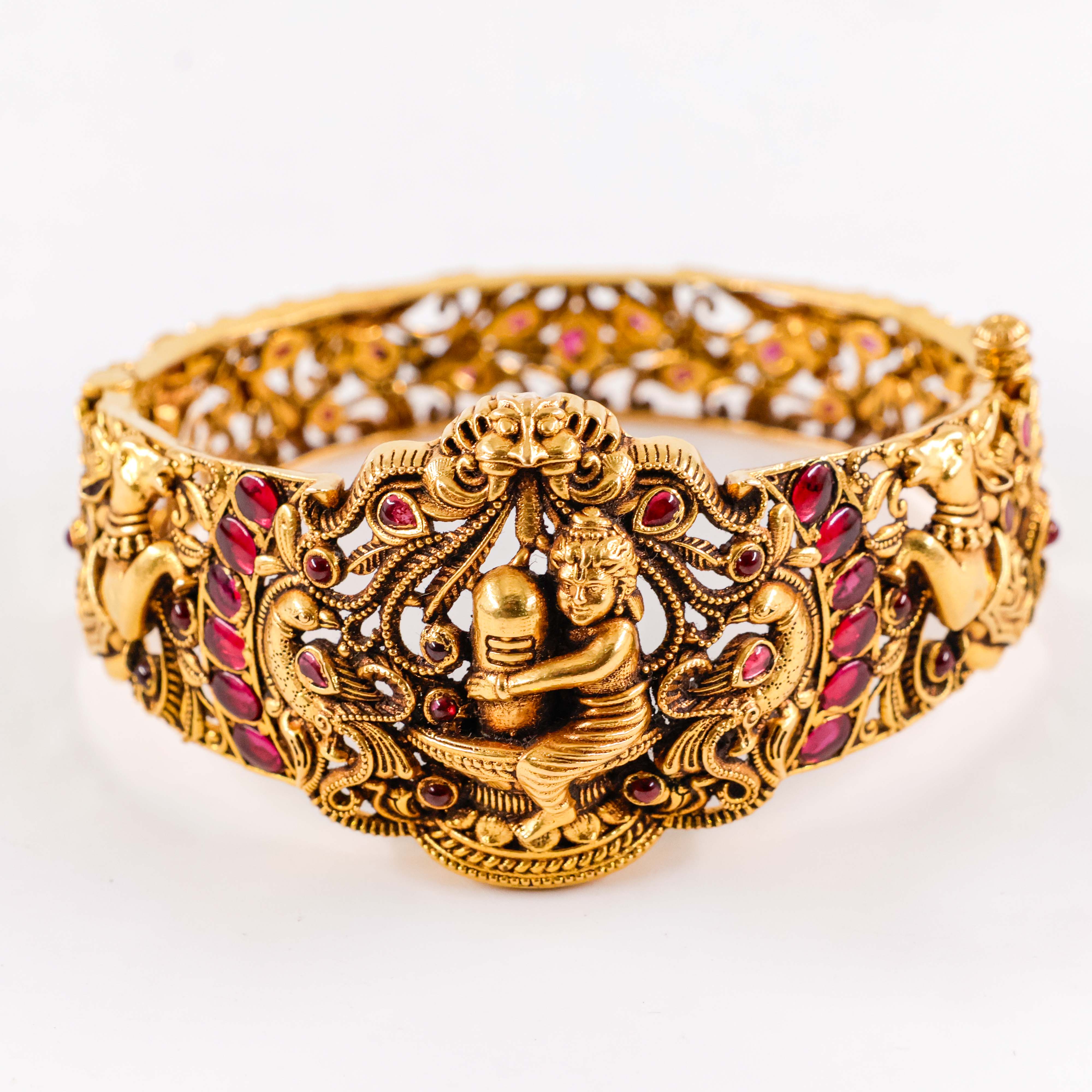 Varahi Jewels - Gold Bracelet With Shiv Ling