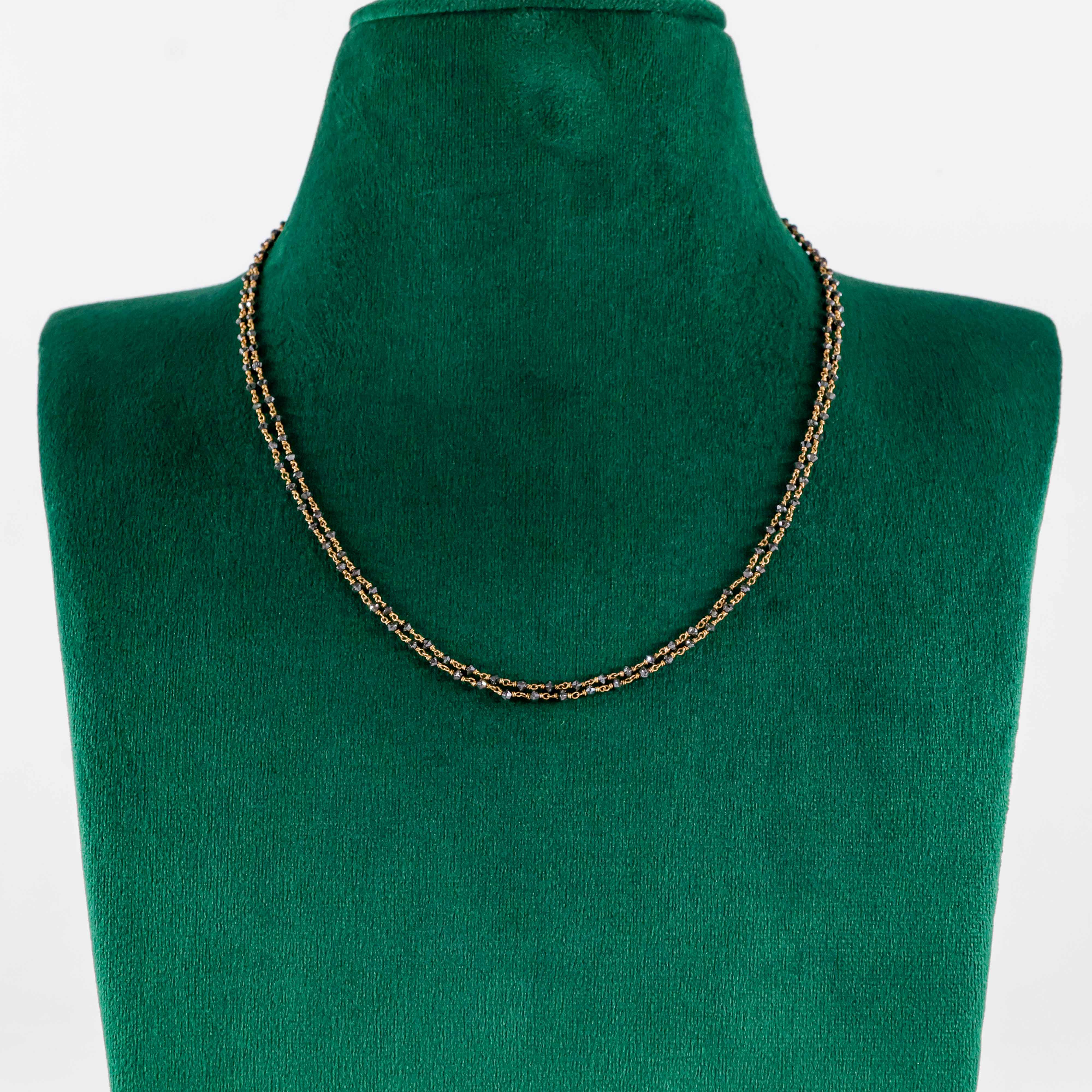 Varahi Jewels - Gold Black Dia Chain Set