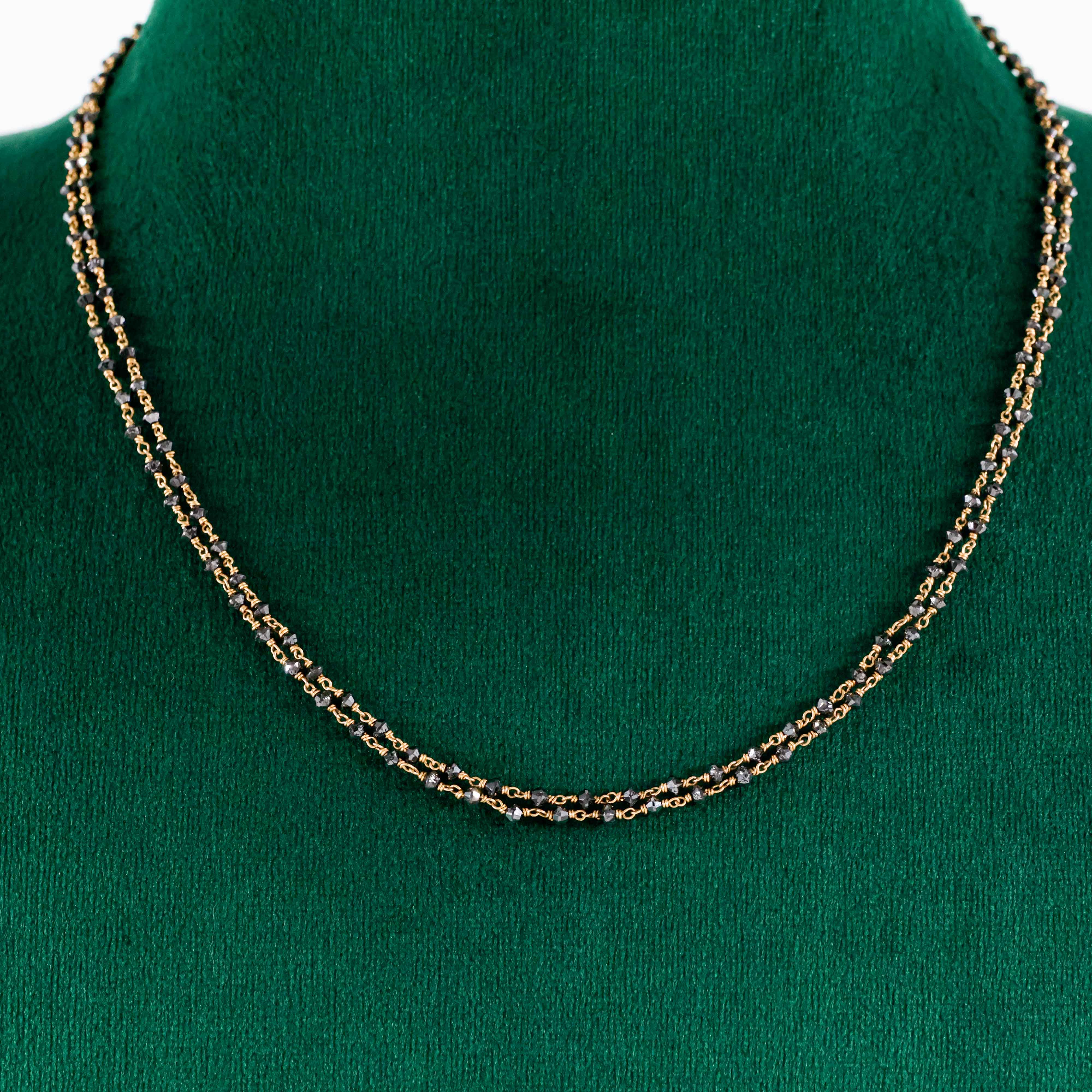 Varahi Jewels - Gold Black Dia Chain Set