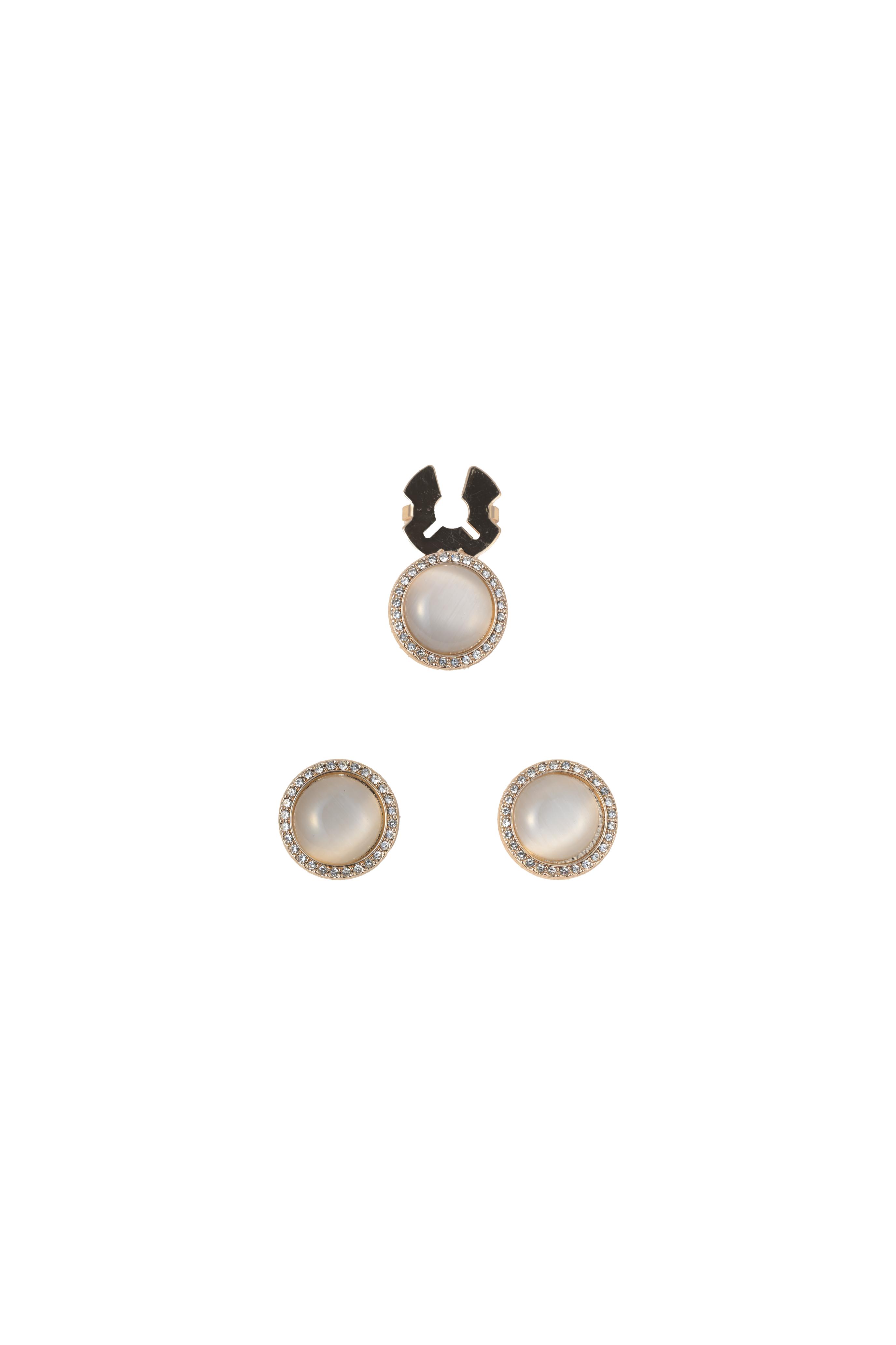Vardha - Gold Stone Button Covers