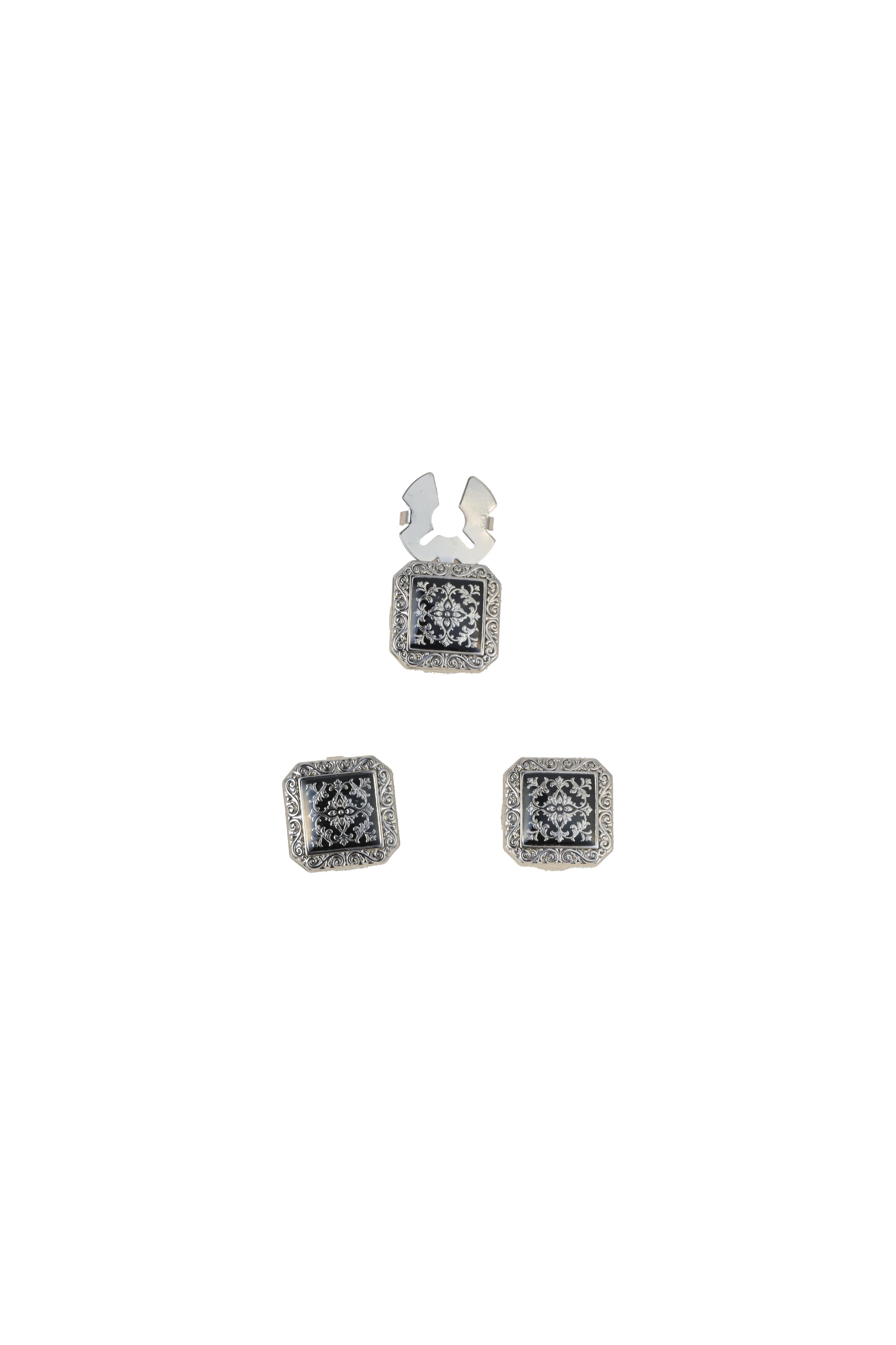 Vardha - Silver Floral Button Covers