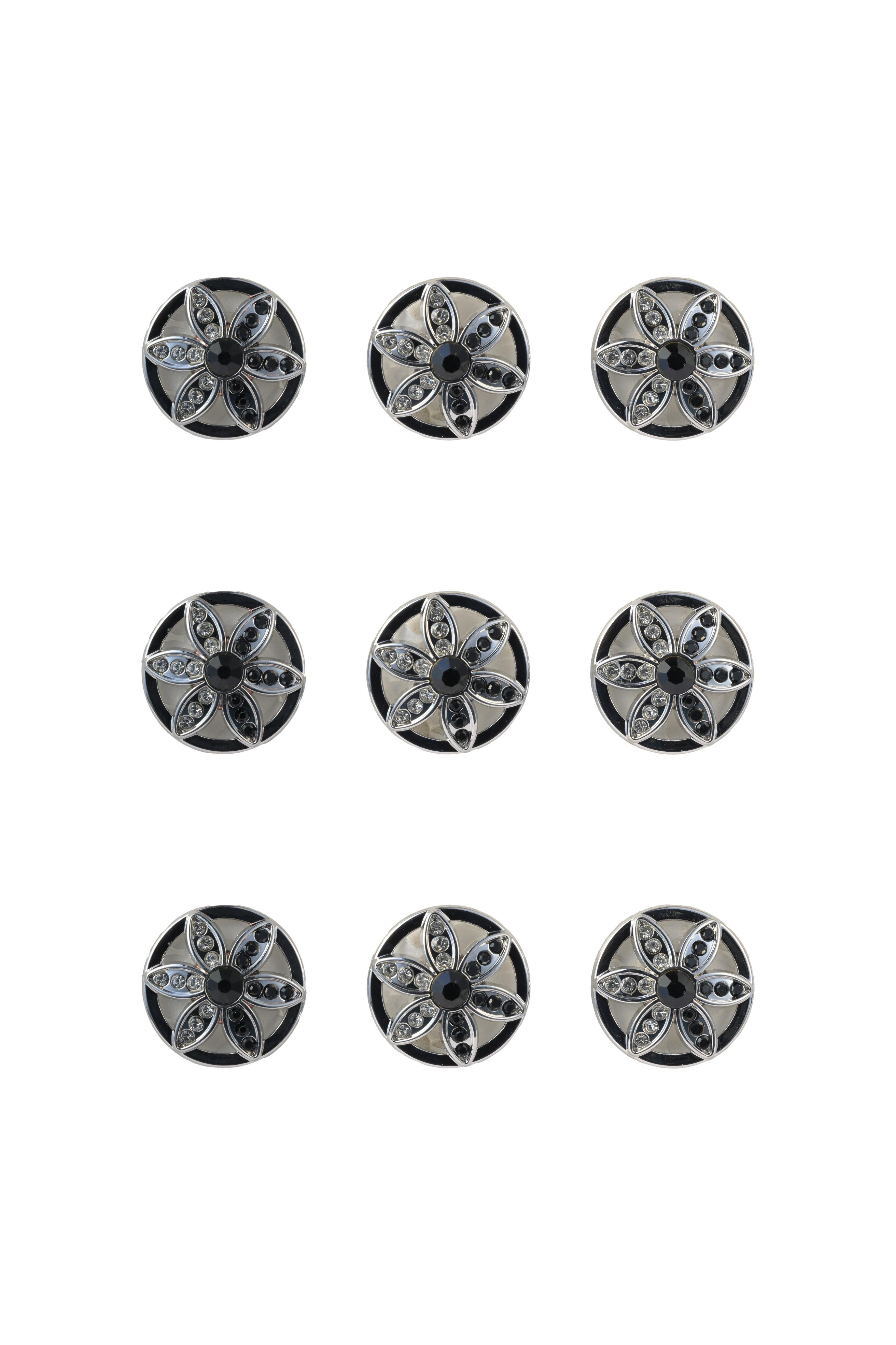 Vardha - Silver Stone Button