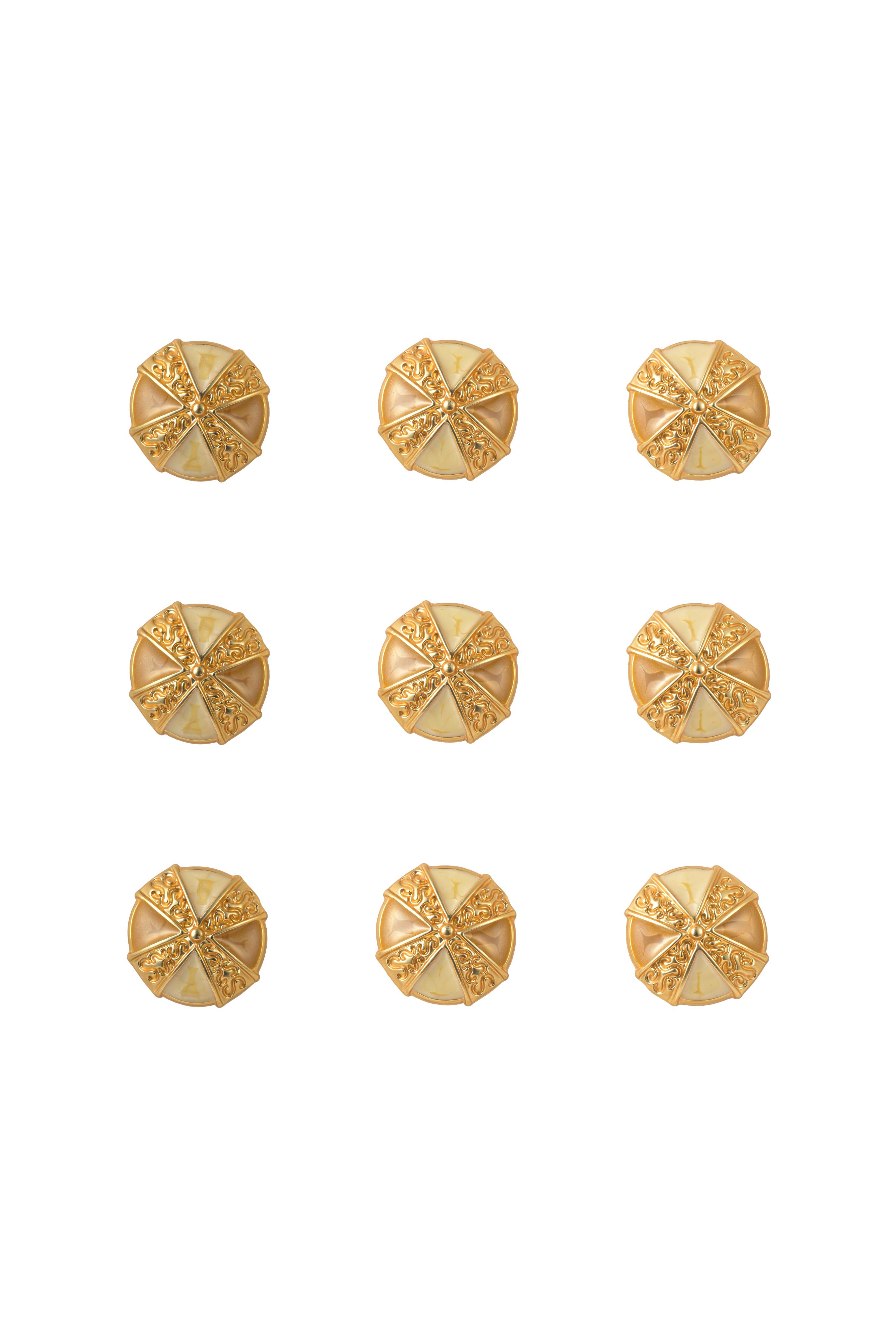 Vardha - Gold Floral Button