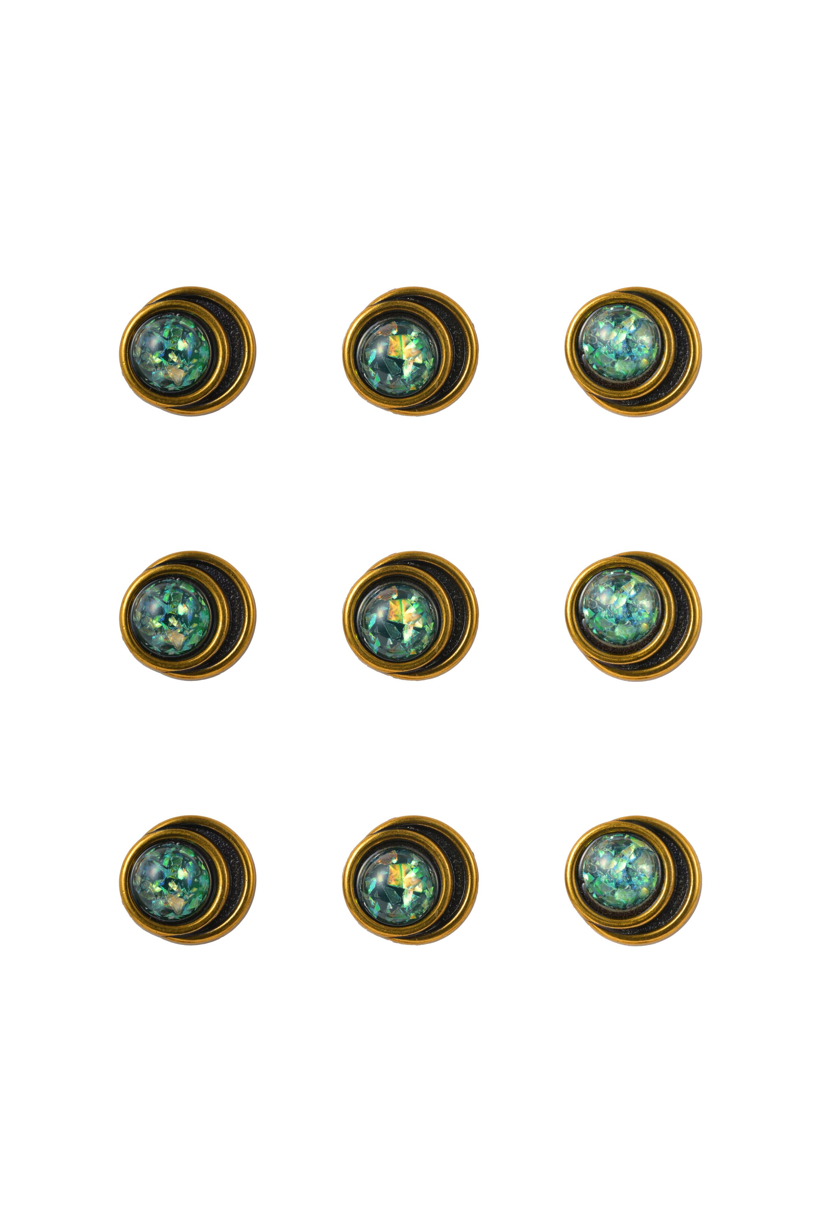 Vardha - Green Gemstone Button