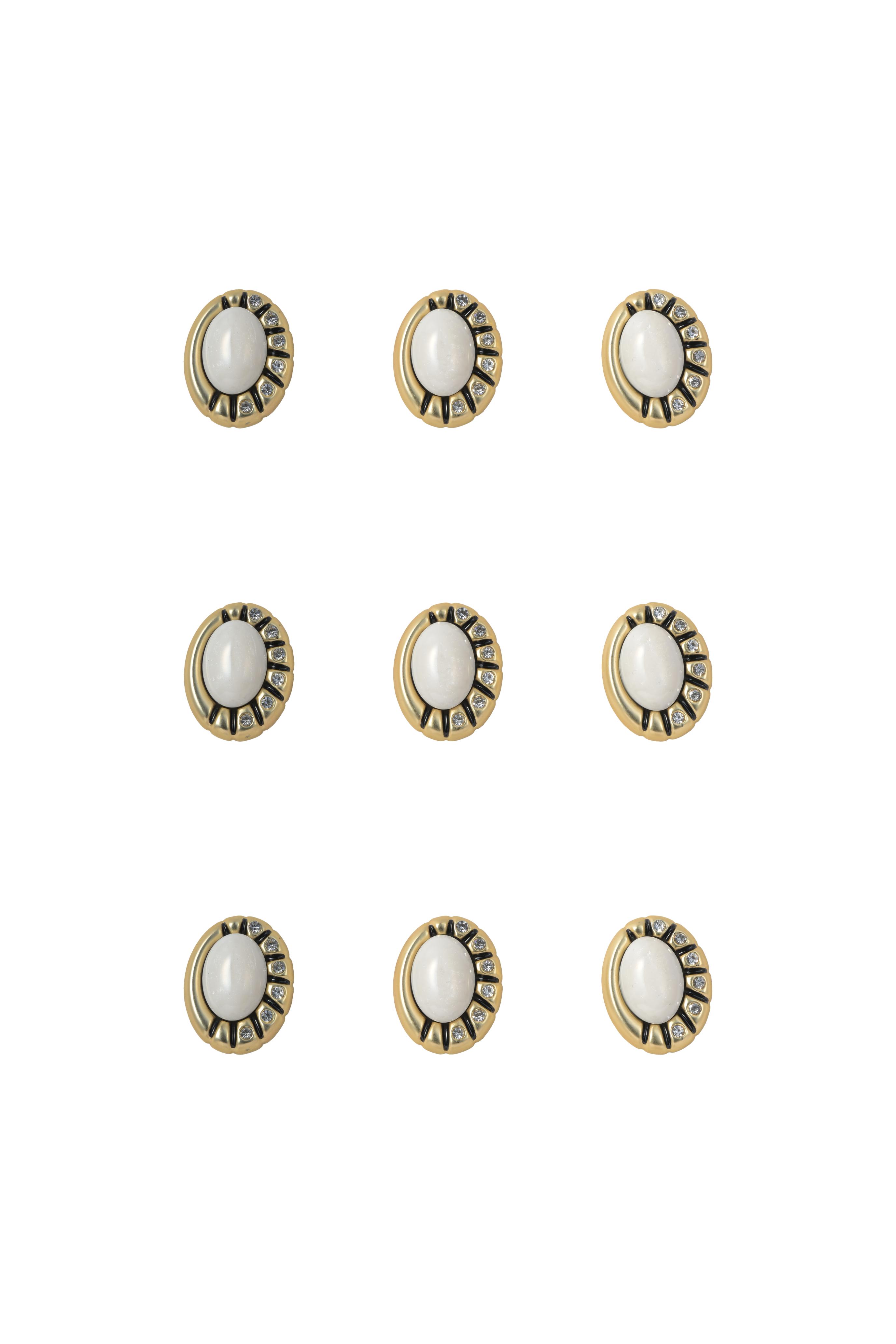 Vardha - Gold Stone Button