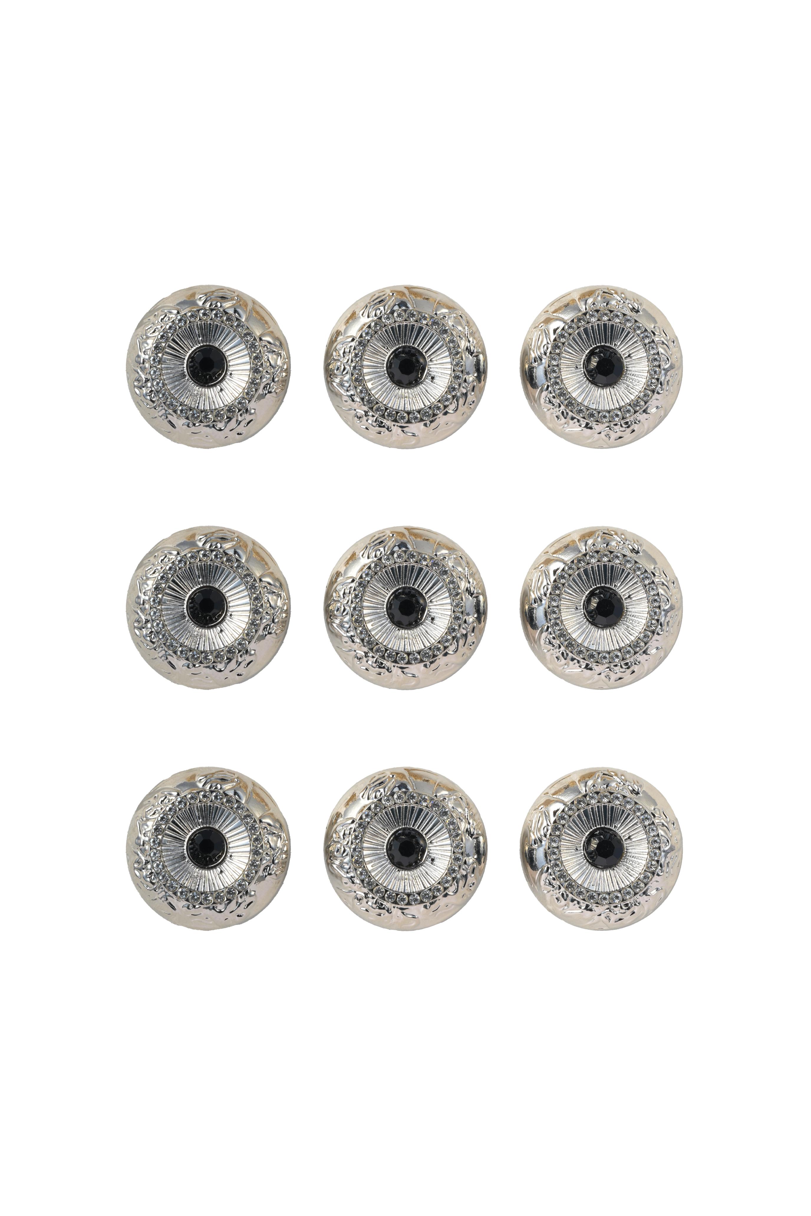 Vardha - Silver Stone Button