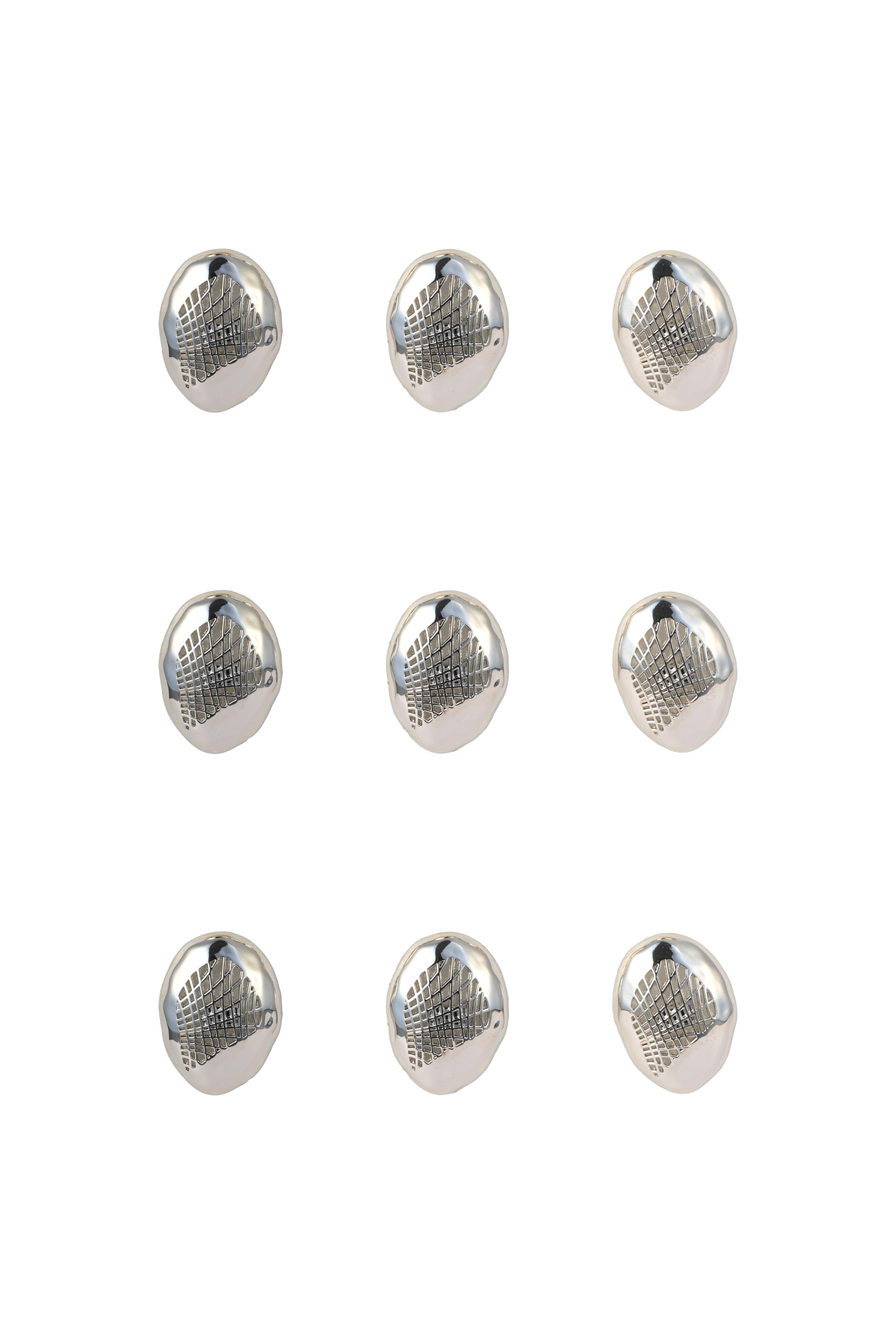 Vardha - Silver Geometric Button