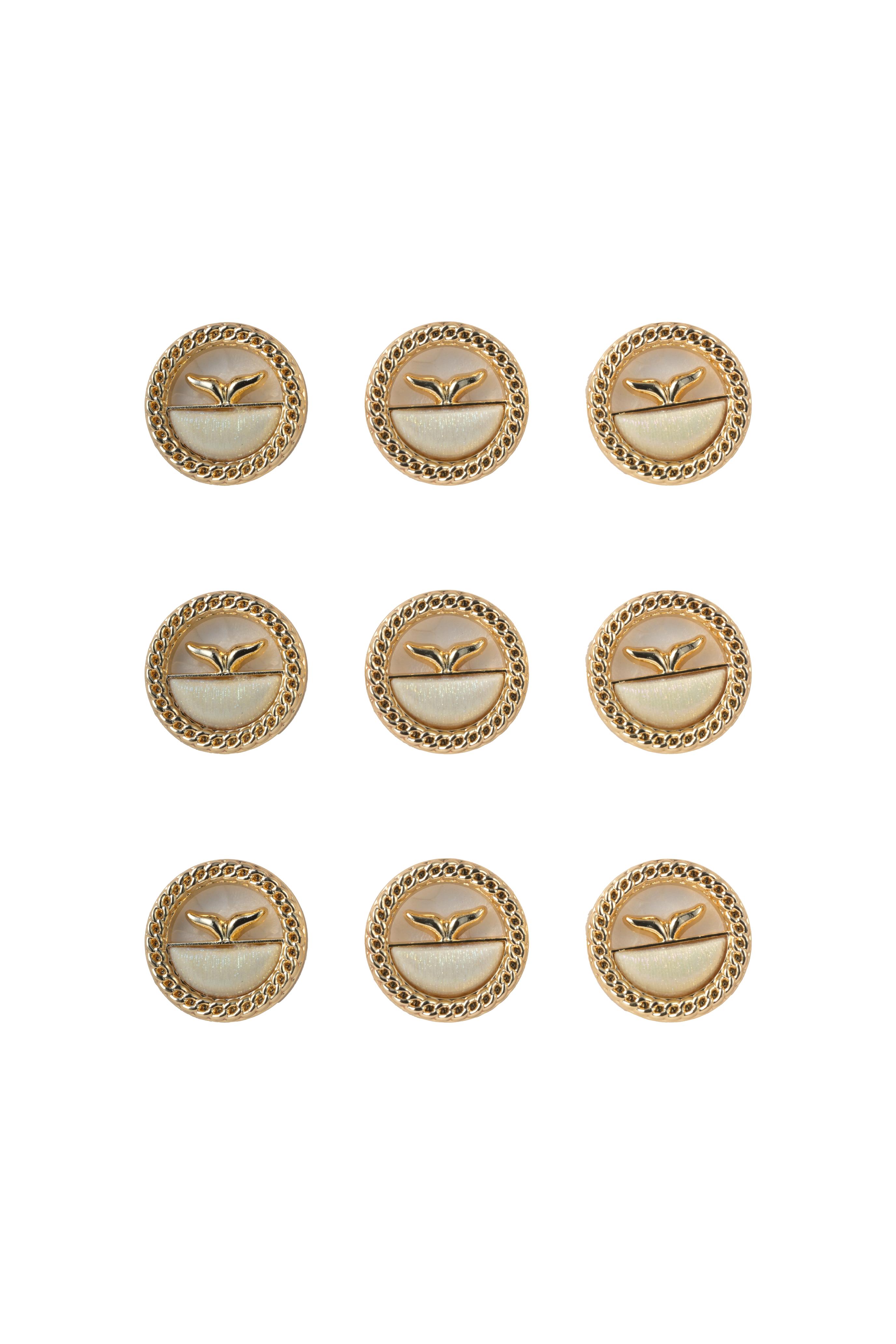 Vardha - Gold Whale Tail Button