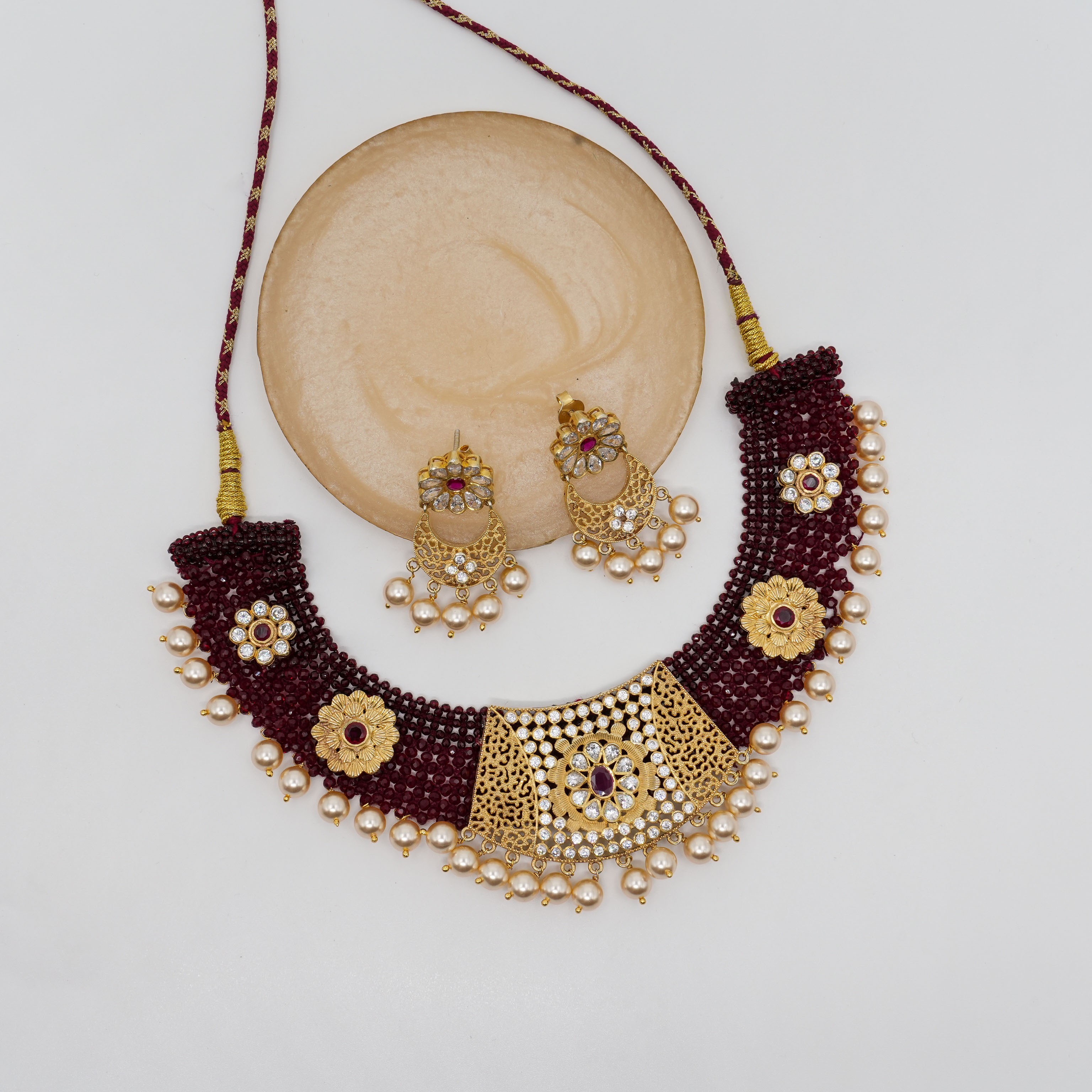 Ved Jewellers - Ruby Pearl Choker