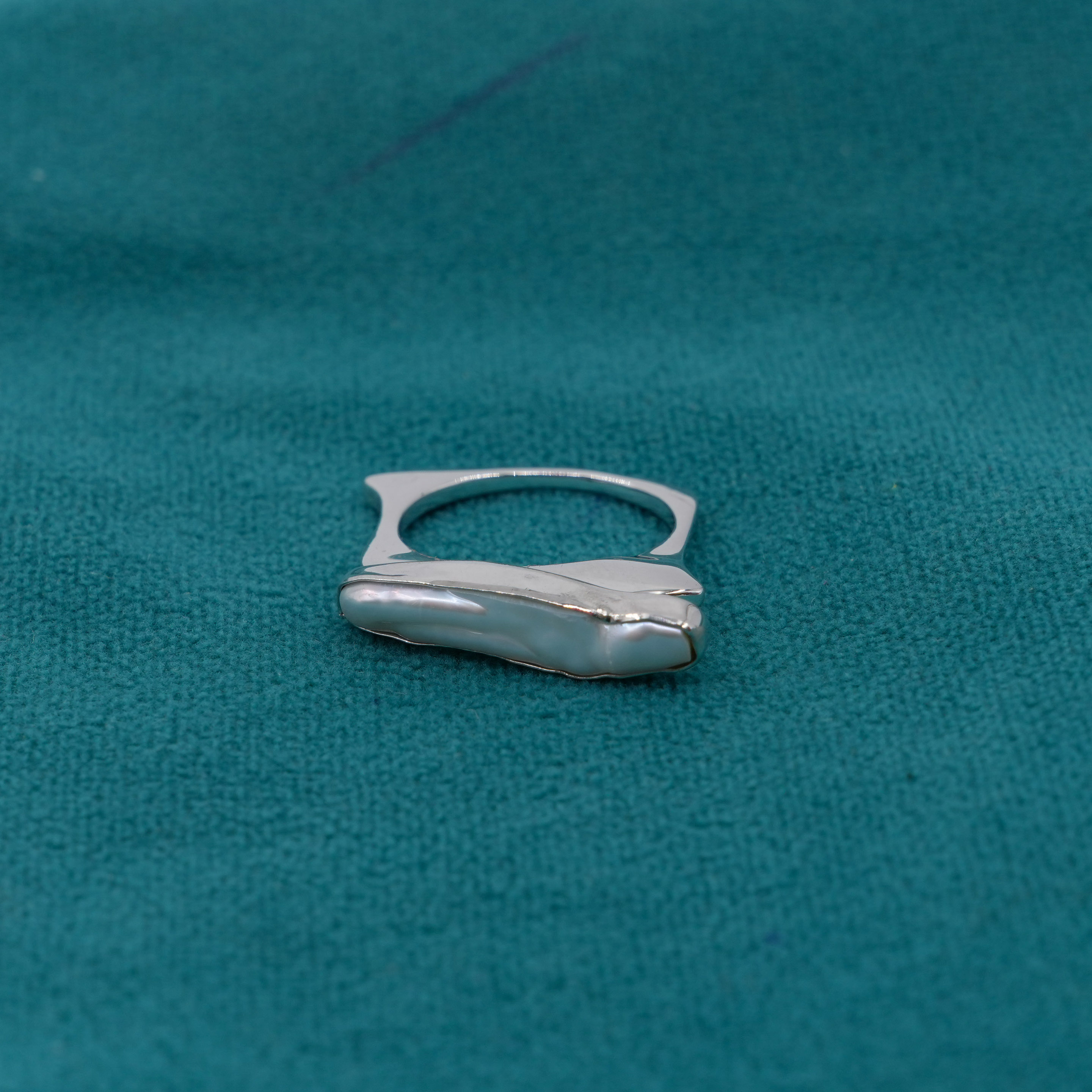 Ved Jewellers - Silver Baroque Pearl Ring