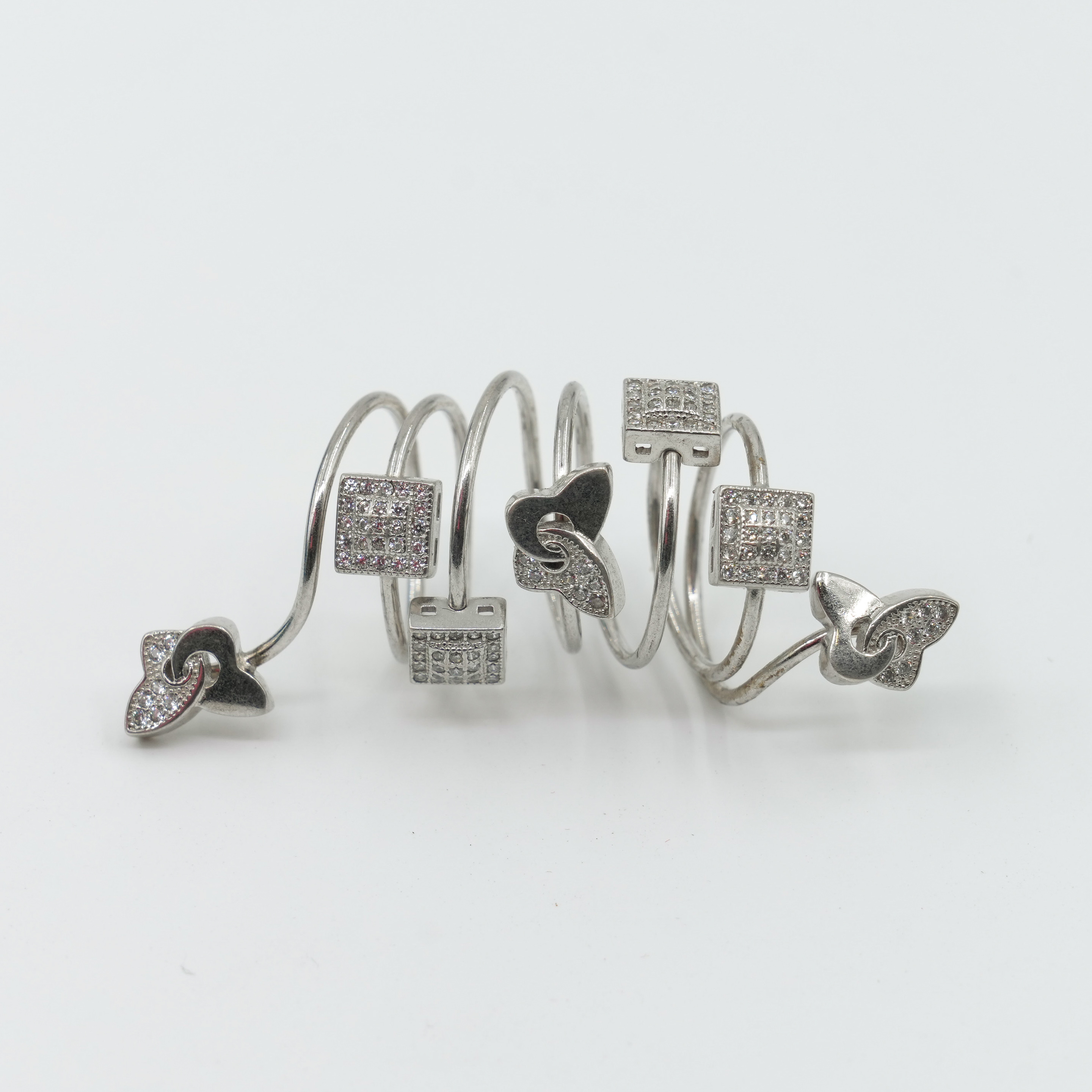 Ved Jewellers - Silver Butterfly Zircon Ring