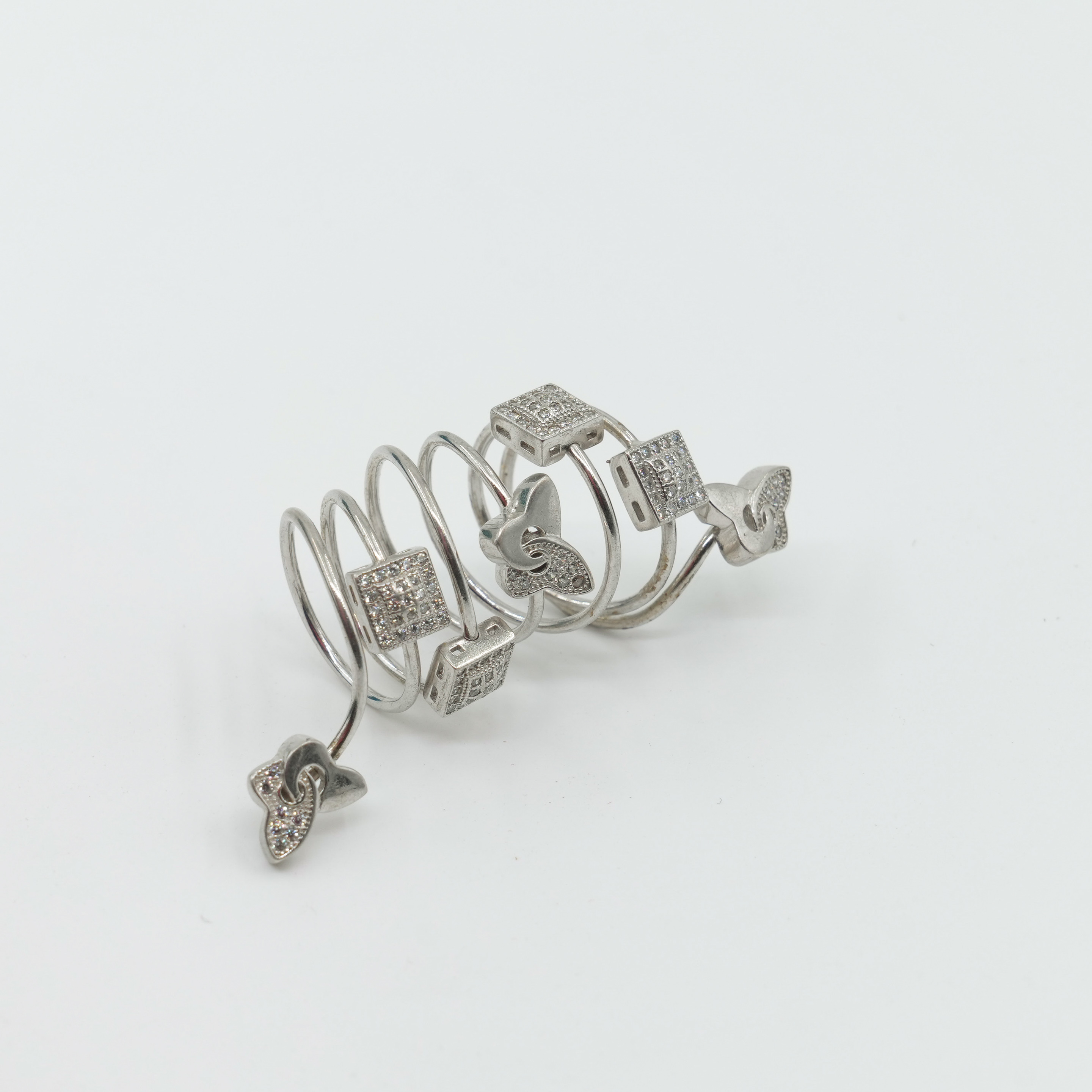 Ved Jewellers - Silver Butterfly Zircon Ring
