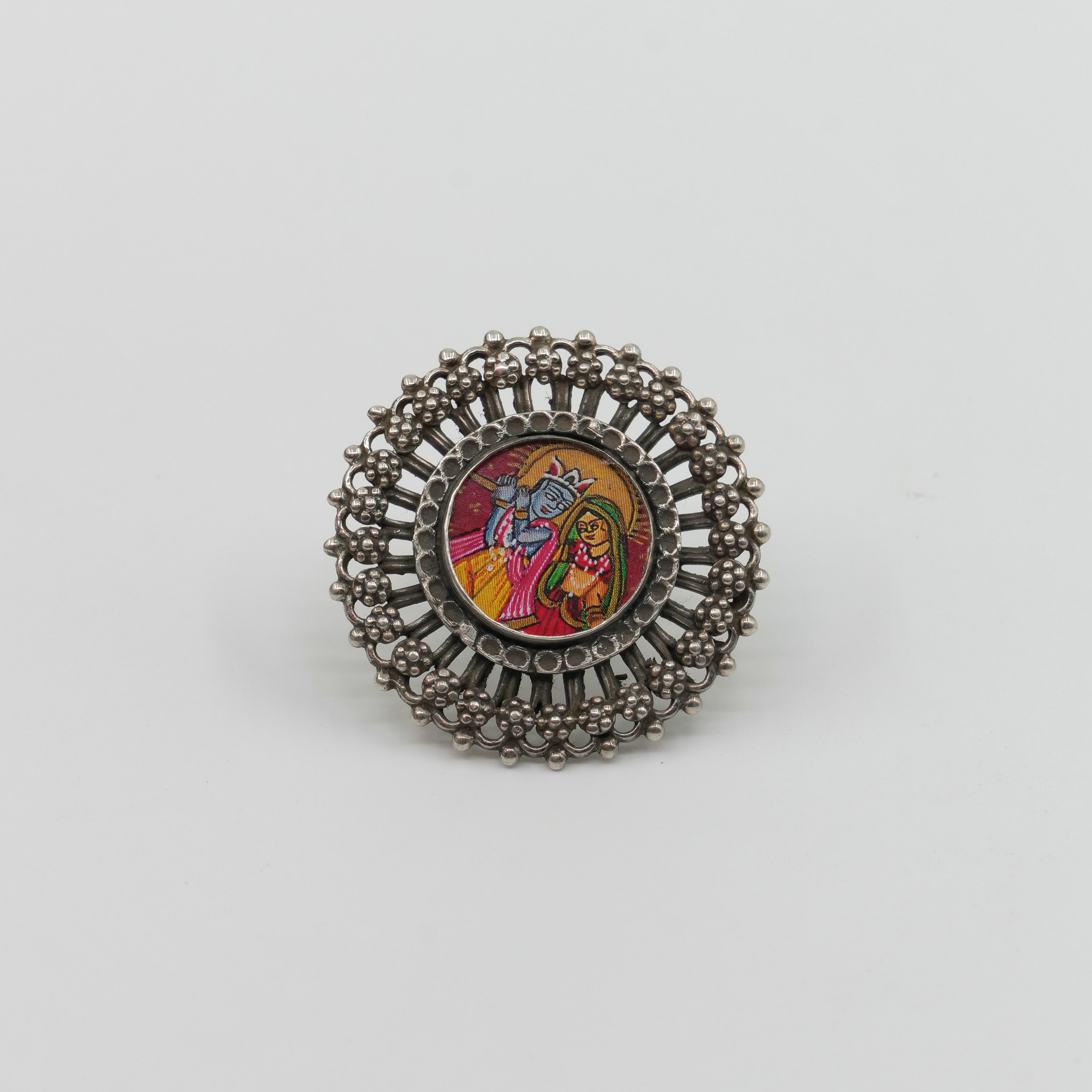 Ved Jewellers - Silver Krishna Radha Ring