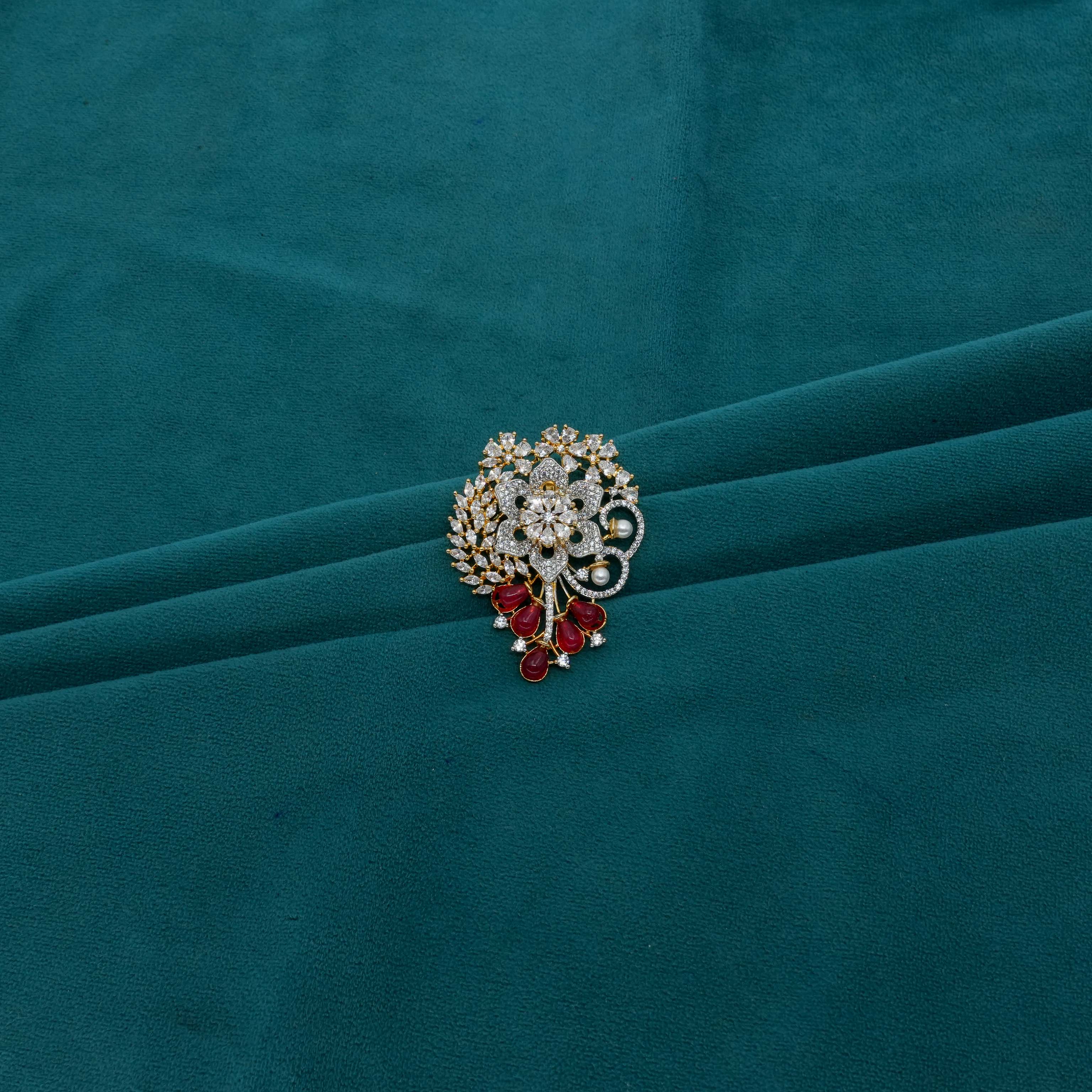 Ved Jewellers - Ruby Stone Brooch
