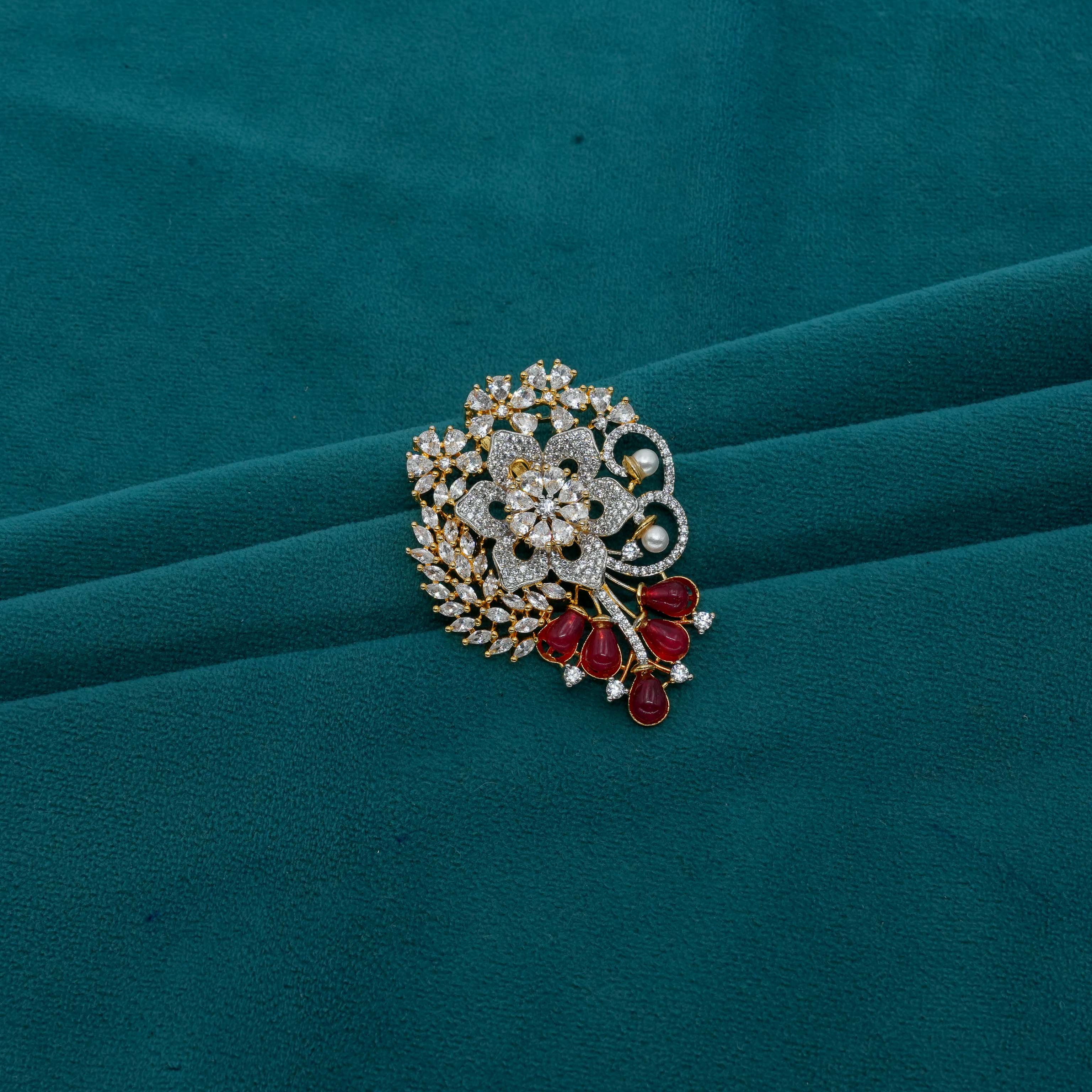 Ved Jewellers - Ruby Stone Brooch