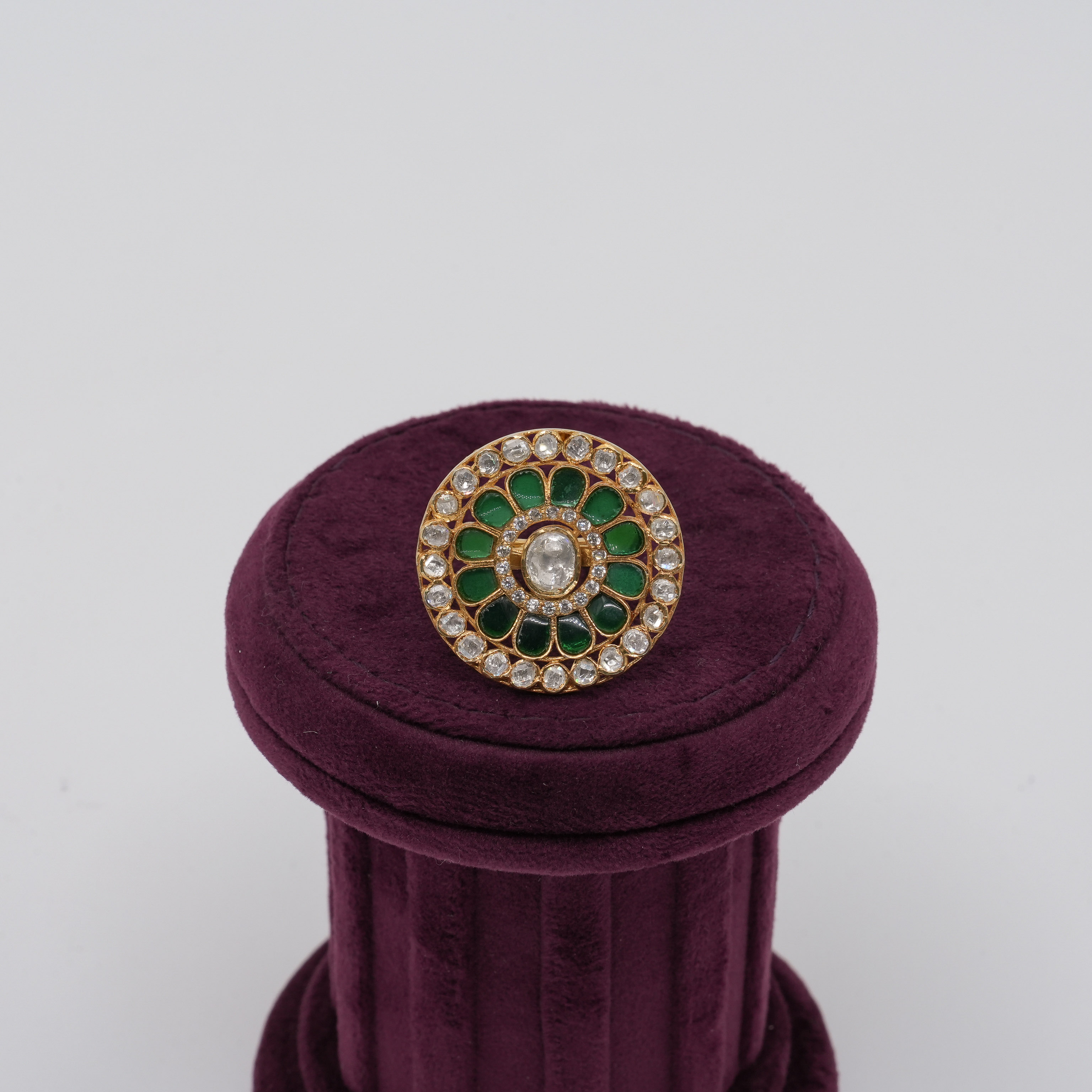 Ved Jewellers - Kundan Emerald Ring
