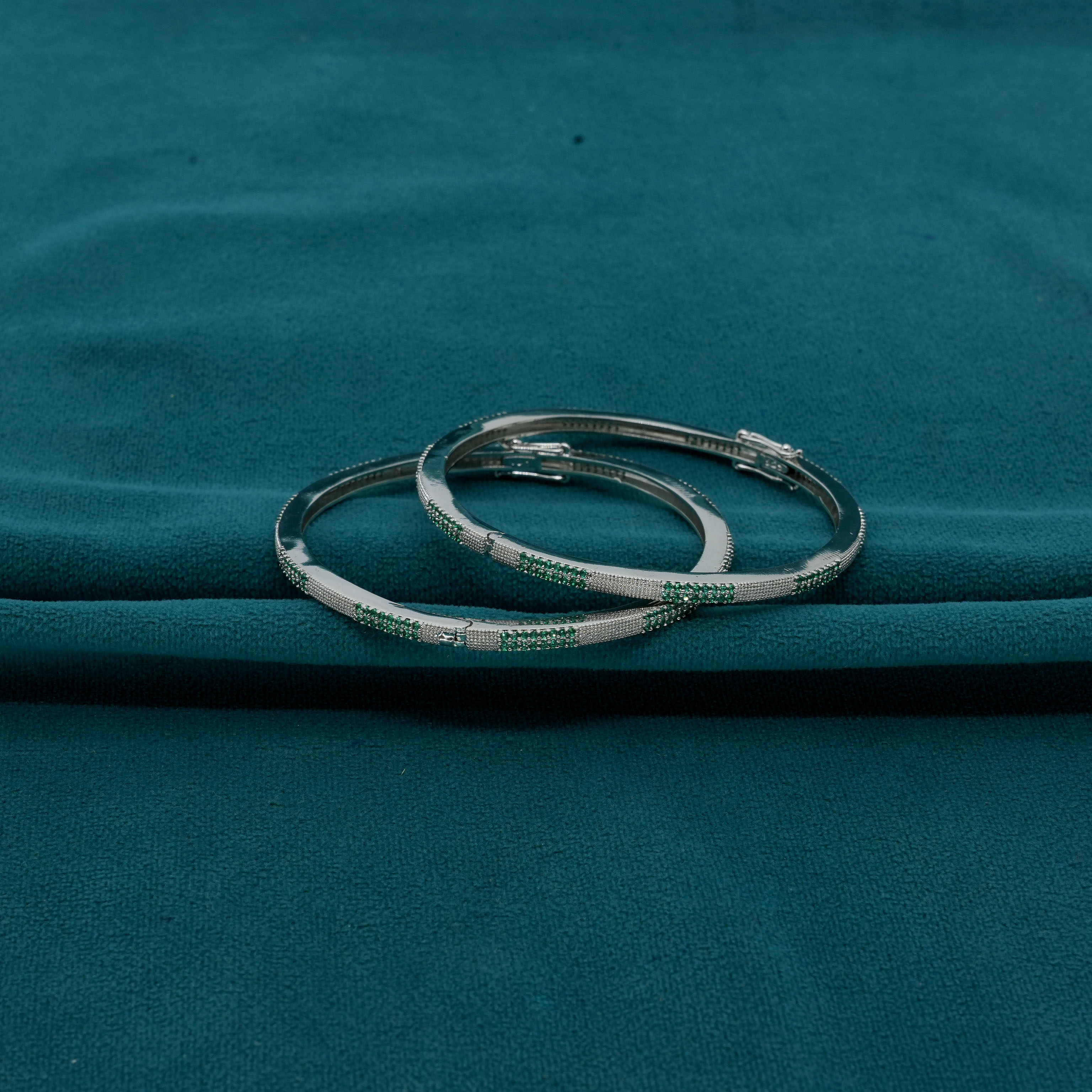 Ved Jewellers - Emerald Stone Bangles