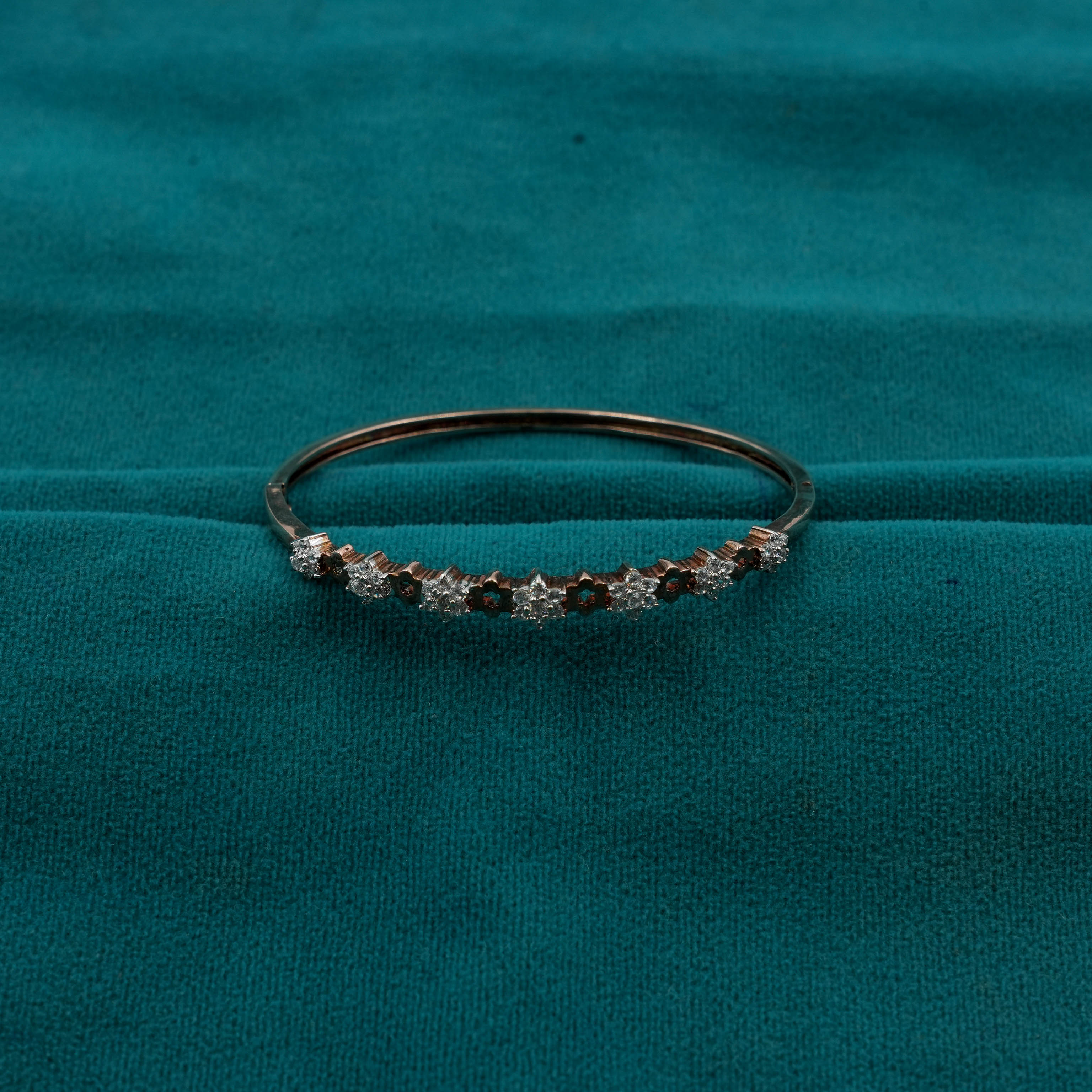 Ved Jewellers - Diamond Floral Kada Bracelet