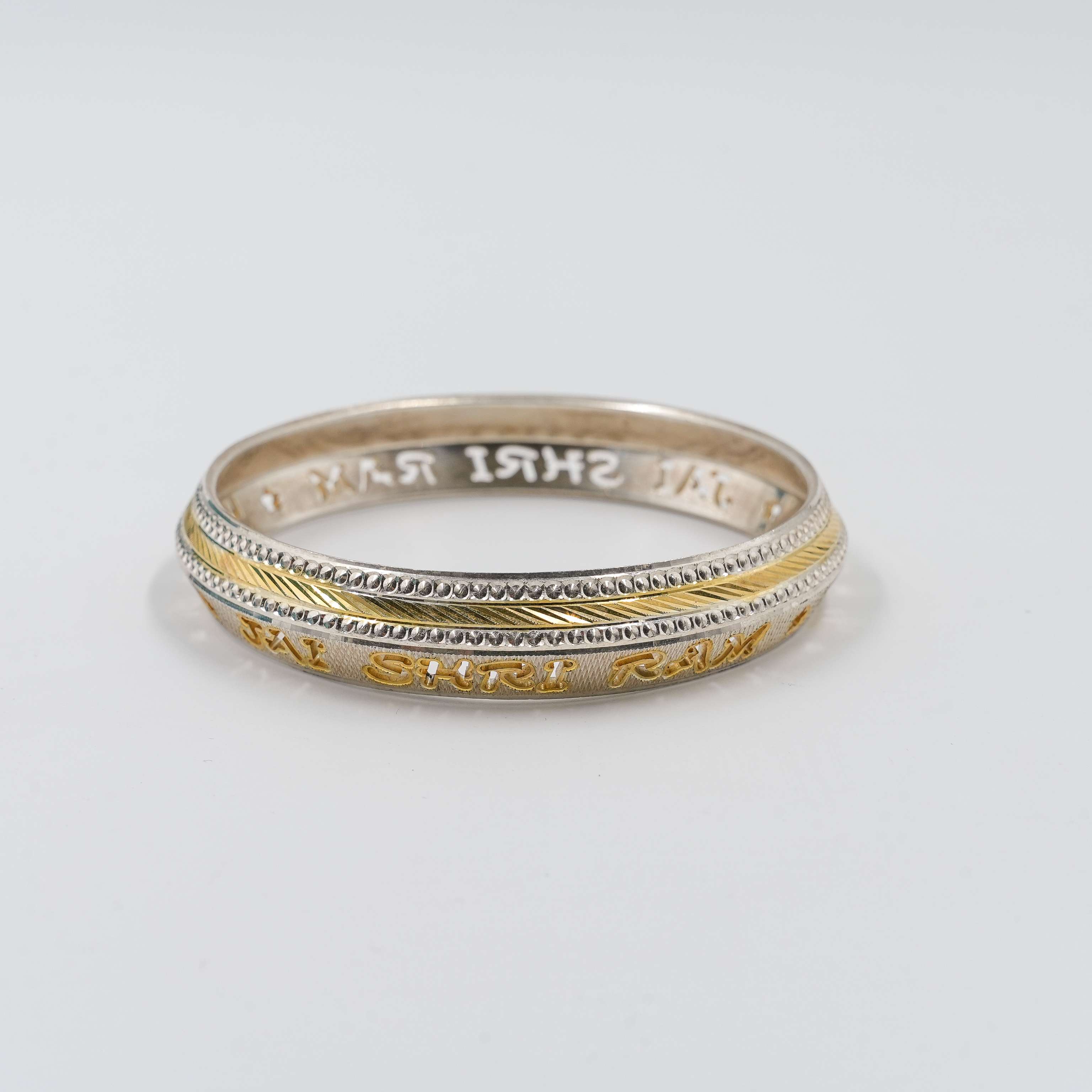 Ved Jewellers - Silver Kada Gold Accent
