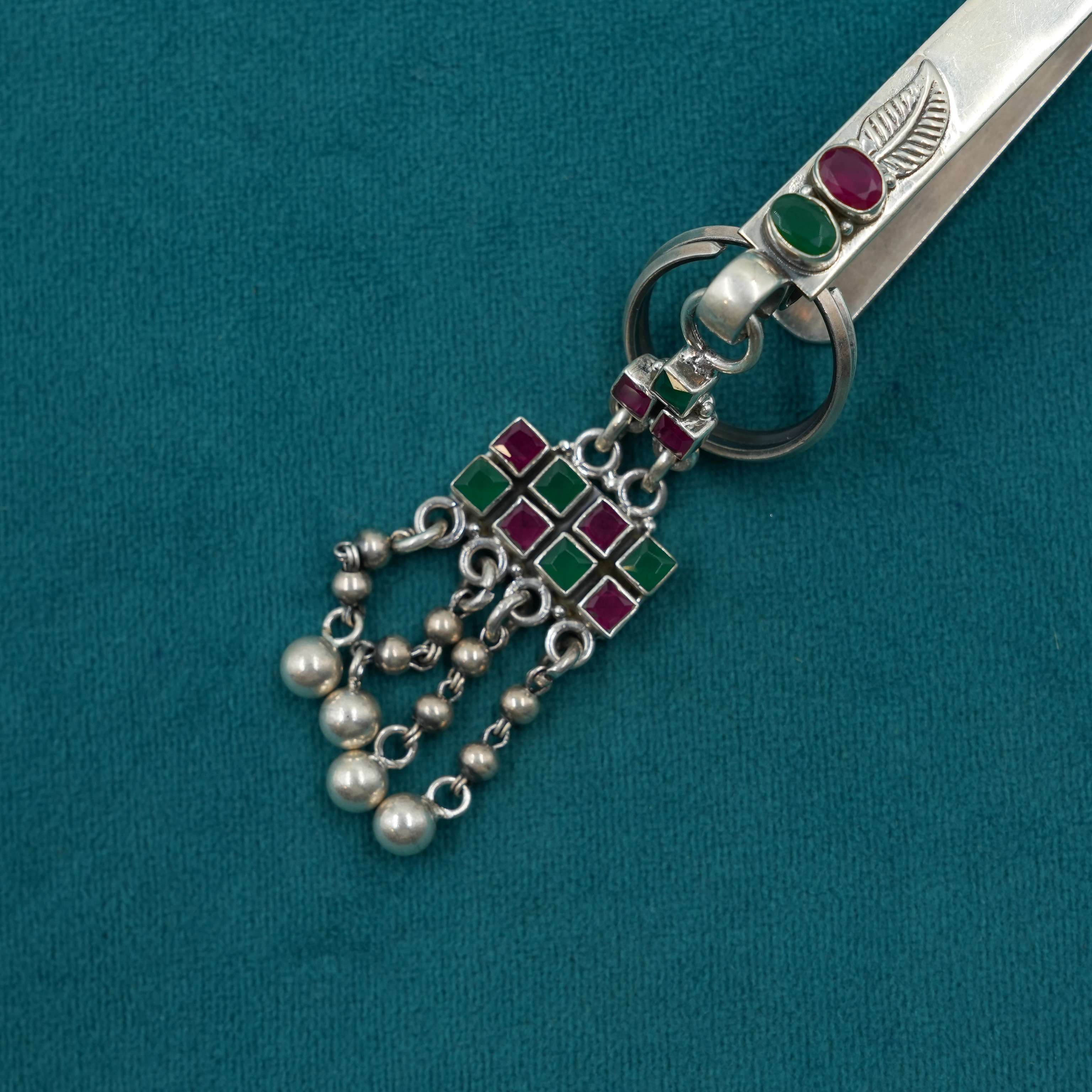 Ved Jewellers - Silver Gemstone Keychain
