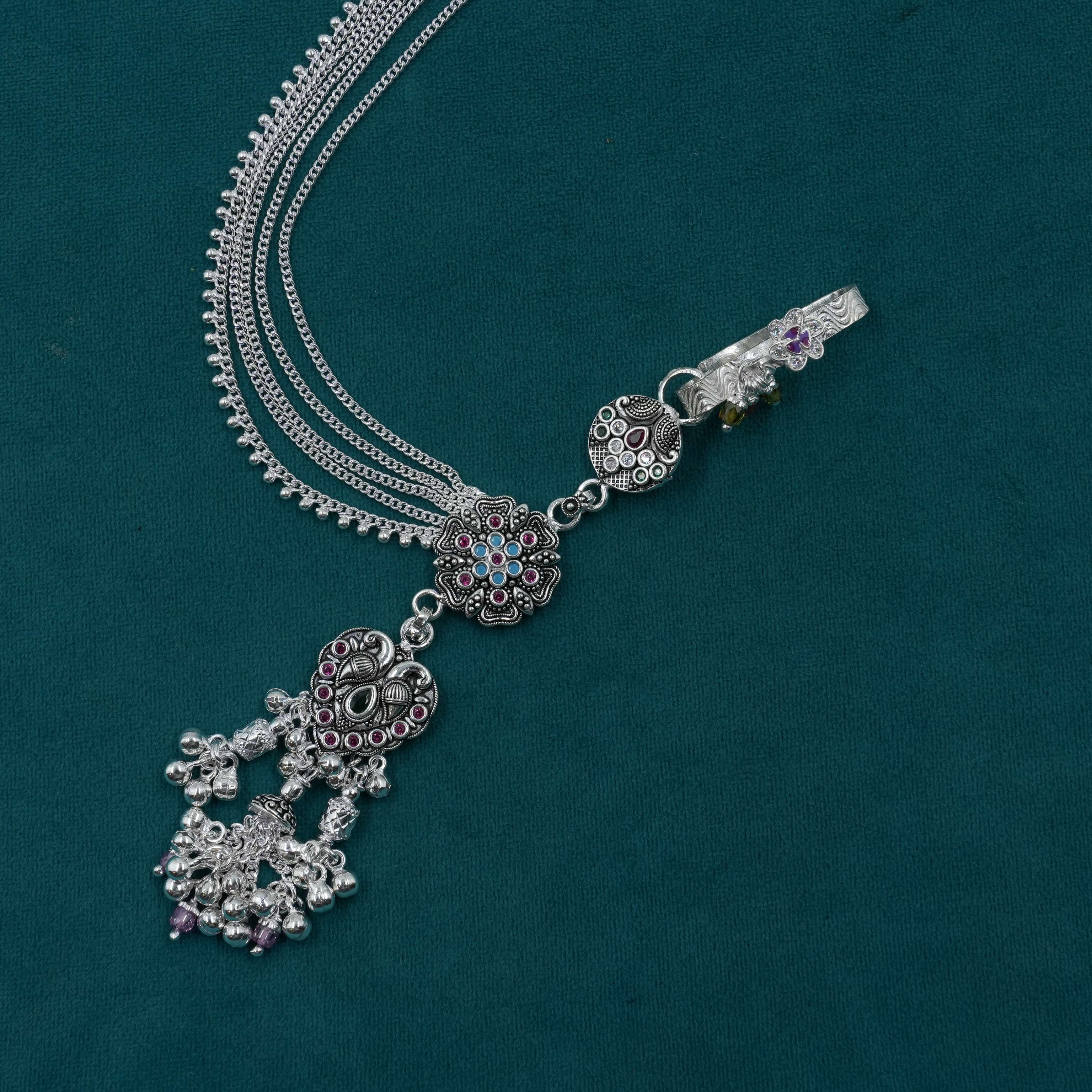 Ved Jewellers - Silver Peacock Anklet