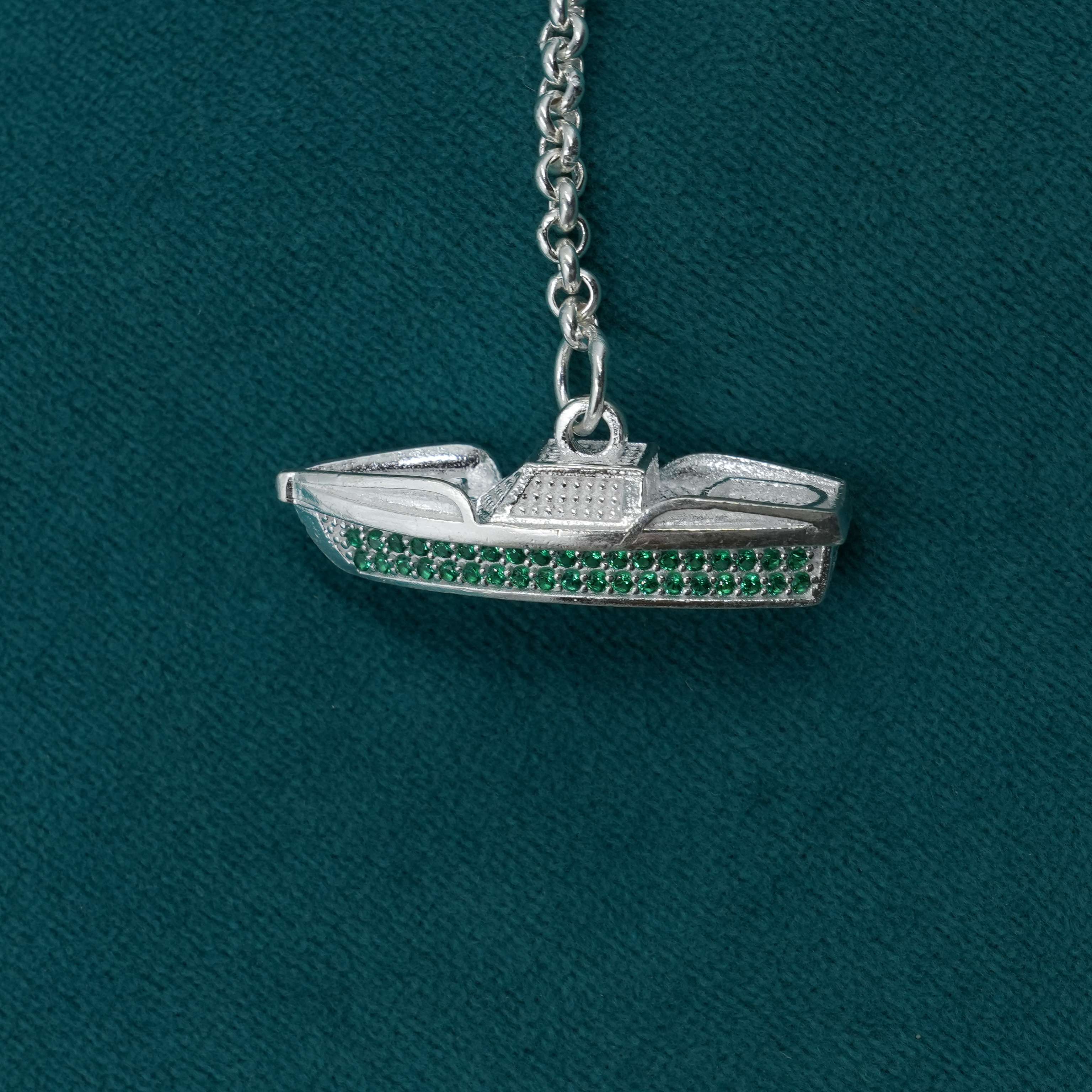 Silver Ship Keychain